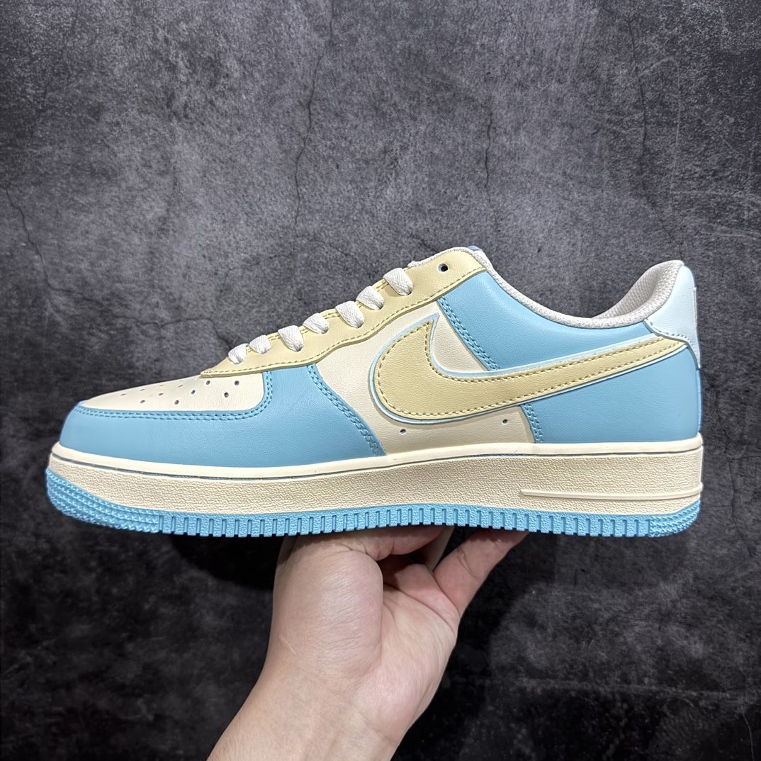 图片[2]-Nk Air Force 1\’07 Low \”Joker Yellow\” 小丑蓝 空军一号低帮定制休闲板鞋n#鞋身浅蓝搭配 恶搞笑脸图案 专注外贸渠道 全掌内置蜂窝气垫 原盒配件 原厂中底钢印、拉帮完美 货号：XL2312-555 尺码：36 36.5 37.5 38 38.5 39 40 40.5 41 42 42.5 43 44 44.5 45 编码：HXS310320-鞋库