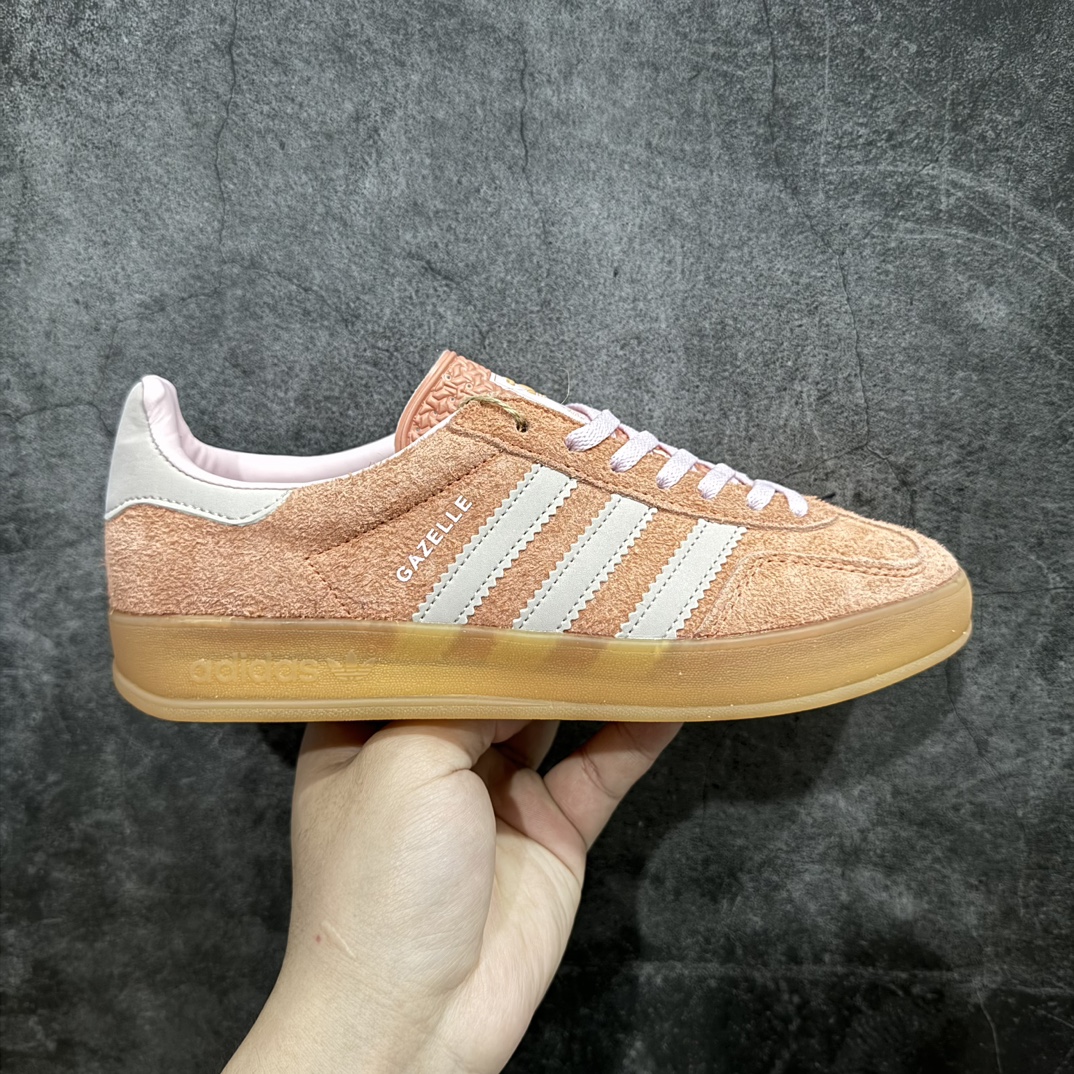 图片[6]-【正确版】阿迪达斯didas Gazelle Indoor Trainers 羚羊内训系列低帮复古百搭休闲运动德训风板鞋“翻毛束粉红橘 IE2946n女鞋半码制n原楦原纸版开发版型n采用翻毛皮组合纤维革鞋面材质#外置RB橡胶大底❗️ 尺码：35.5-40 编码：ZX200220-莆田鞋批发中心