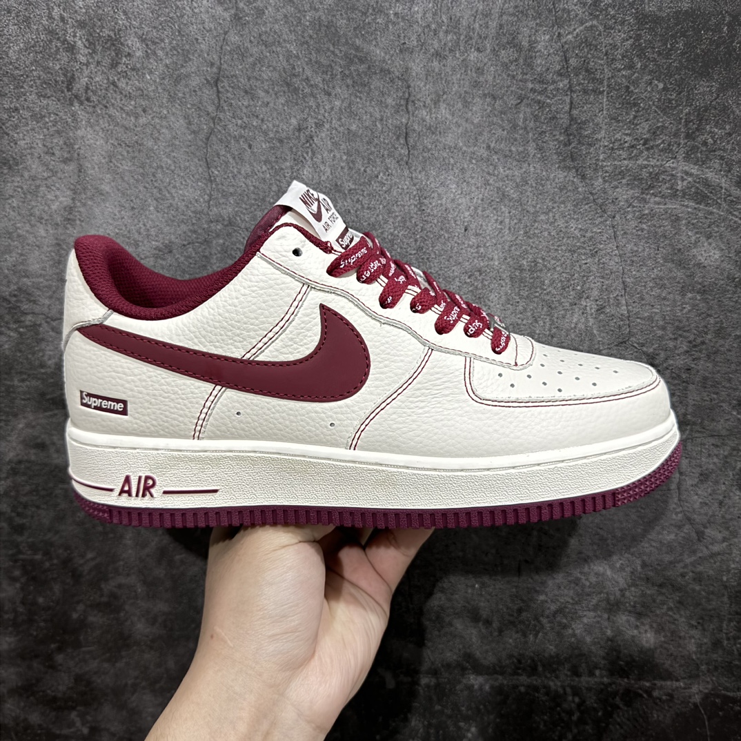 【公司级】Nike Air Force 1 Low 07 x supreme 白酒红n原楦头原纸板 打造纯正低帮空军版型 专注外贸渠道 全掌内置蜂窝气垫原盒配件 原厂中底钢印、拉帮完美官方货号：SU0220 013 Size：36 36.5 37.5 38 38.5 39 40 40.5 41 42 42.5 43 44 44.5 45 编码：HXS250260-鞋库