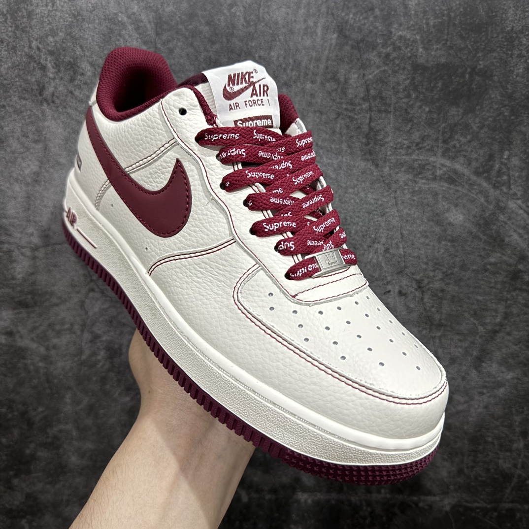 图片[3]-【公司级】Nike Air Force 1 Low 07 x supreme 白酒红n原楦头原纸板 打造纯正低帮空军版型 专注外贸渠道 全掌内置蜂窝气垫原盒配件 原厂中底钢印、拉帮完美官方货号：SU0220 013 Size：36 36.5 37.5 38 38.5 39 40 40.5 41 42 42.5 43 44 44.5 45 编码：HXS250260-鞋库