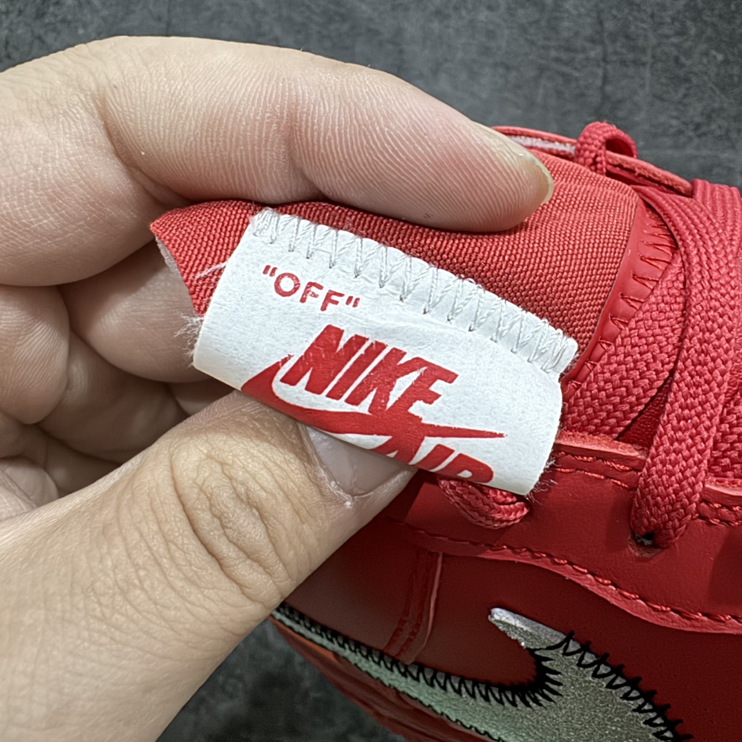 图片[5]-【纯原版】Off-White x NK Air Force 1 \”Red\” 空军一号 OW联名大红色艺术馆 AO4297-600 全套原原楦纸版开发 越南原大装底 重金采购原厂Prime Asia贝利进口皮料 内侧标语字体三段大小 原厂油墨加持 色泽亮度 高频效果一致 全鞋电脑针车 工整有序 视觉效果满分 原厂拉帮手法 标准四线 密度针距针孔大小控制到位 原装反口里网布海绵 正确卡色网眼大小 原厂港宝加持完美还原灵魂版型 原盒原配从里到外百分百还原 内置Sole气垫 中底白色背胶SIZE：40 40.5 41 42 42.5 43 44 44.5 45 46 47.5n-莆田鞋批发中心