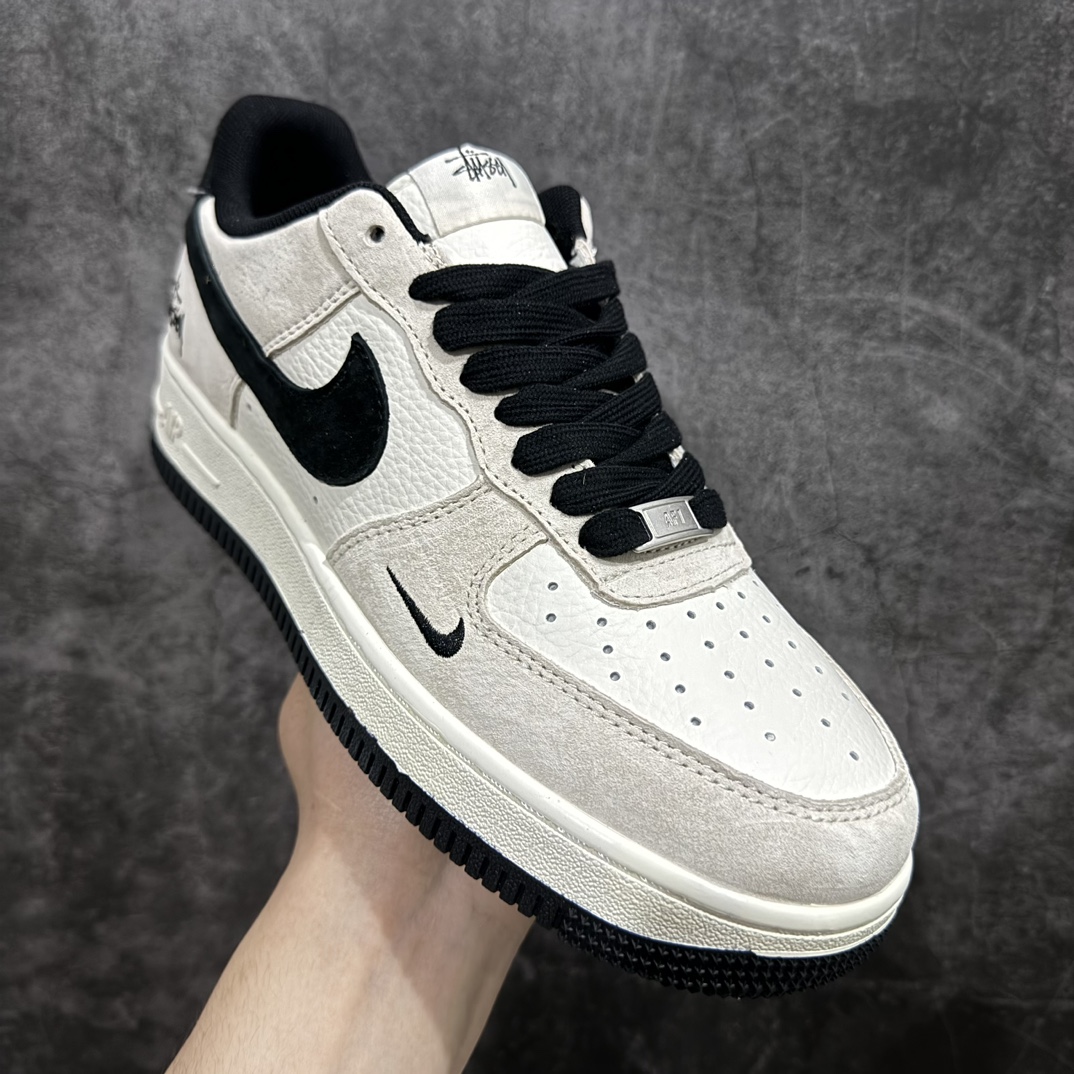 图片[3]-【公司级】Nk Air Force 1\’07 Low 斯图西联名-米灰黑猪八 空军一号低帮休闲板鞋 HD1968-012n#原楦头原纸板 原装鞋盒 定制五金配件 内置全掌气垫 原厂鞋底 尺码：36 36.5 37.5 38 38.5 39 40 40.5 41 42 42.5 43 44 44.5 45  编码：HXS310320-莆田鞋批发中心