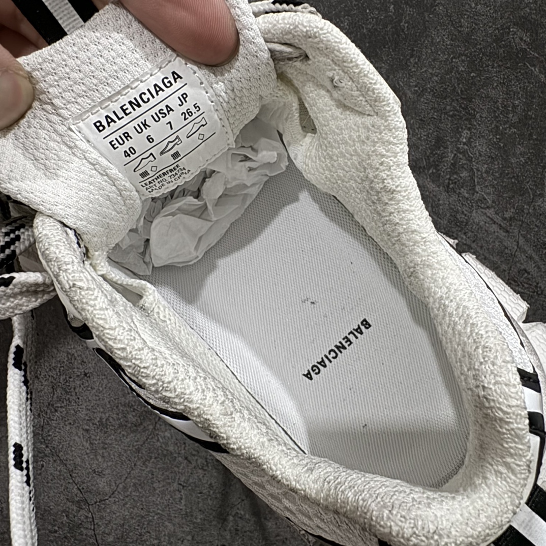 顶版BALENCIAGA3XLSneakers巴黎世家十代网布系带低帮走秀复古老爹鞋白色全套原纸板楦头开