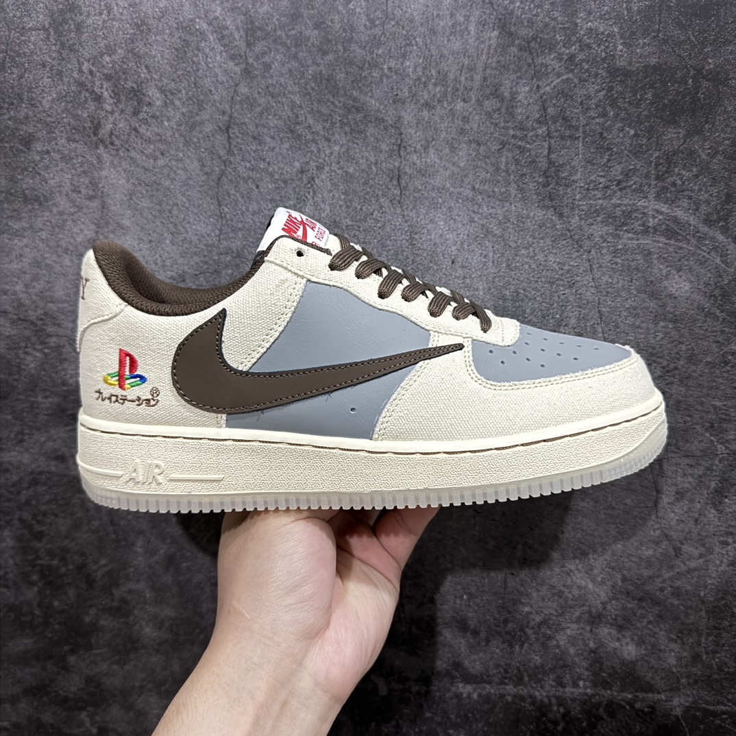 公司级NKTravisScottxPlaystationxNikeAirForce1Low三方联名倒钩反