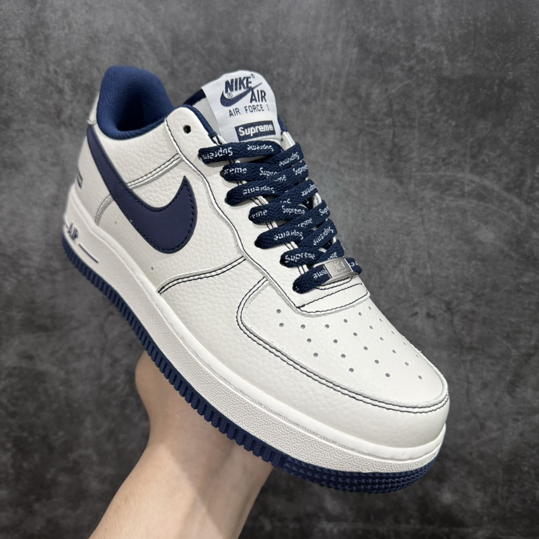 图片[3]-【公司级】Supreme x Nk Air Force 1\’07 Low 深蓝 联名款 空军一号低帮休闲板鞋 SU0220-005n#3M反光 定制皮料 原盒原包装 原楦头原纸板 纯正版型 正品NFC感应芯片 内置全掌气垫 尺码：36 36.5 37.5 38 38.5 39 40 40.5 41 42 42.5 43 44 44.5 45  编码：HXS250260-鞋库