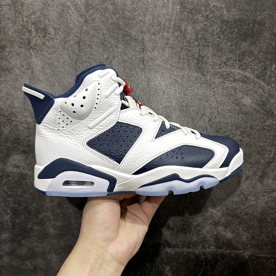 【外贸头层版本】Air Jordan 6 Retro\”Olympic\”乔丹AJ6代奥林匹克深蓝白 货号：CT8529-164nn白蓝2024版 纯原大厂出品 极力推荐n材料做工绝不含糊 细节华丽展示打造完美鞋型 纸板中底 钢印完美版型 公司货既视感皮料自行品鉴  最大开发到47.5 专供鬼佬区别市面各种\”伪纯原\”  尺码：40 40.5 41 42 42.5 43 44 44.5 45 46 47.5 编码：777420450-鞋库