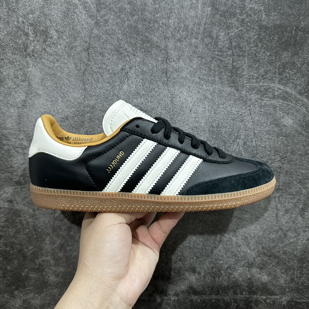 【KX神版】JJJJound x AD Originals Samba Classic\”Studded Pack Black\”桑巴舞系列绅士德训足球风百搭低帮休闲运动板鞋“联名黑白”ID8707nn高端零售特供批次原厂定制长毛翻毛皮组合环保纤维革鞋面材质内置环保海玻璃鞋垫外置RB橡胶大底 产品品控稳定性领先行业原厂全套原楦原纸板冲刀磨具开发 原厂皮料加持 原厂港宝加持定型后跟R度完美  尺码：36 36⅔ 37⅓ 38 38⅔ 39⅓ 40 40⅔ 41⅓ 42 42⅔ 43⅓ 44 44⅔ 45 46  编码：MF250270-鞋库