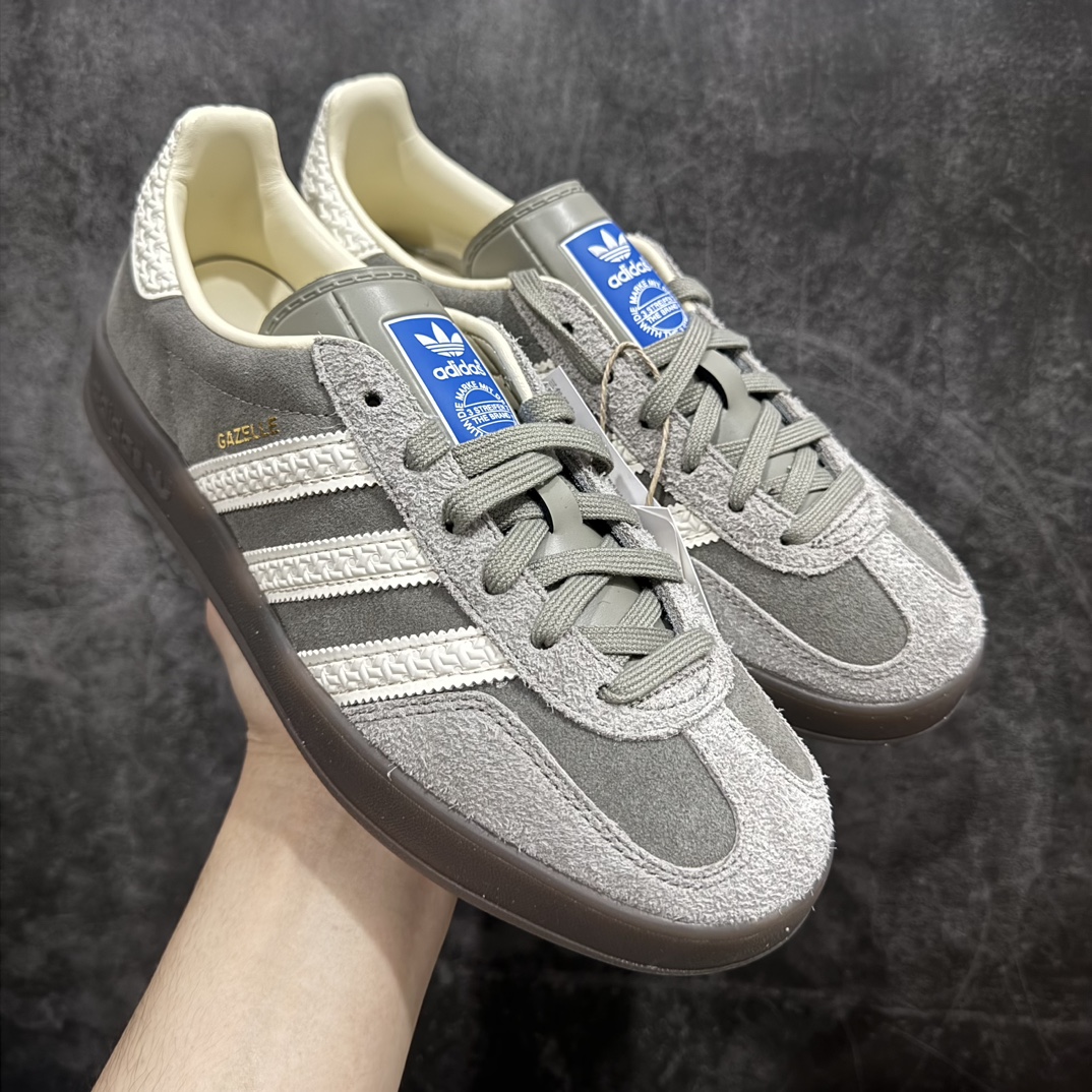 纯原版AdidasOriginalsGazelleIndoor防滑低帮T头德训鞋GZ复古系列灰白草莓熊I