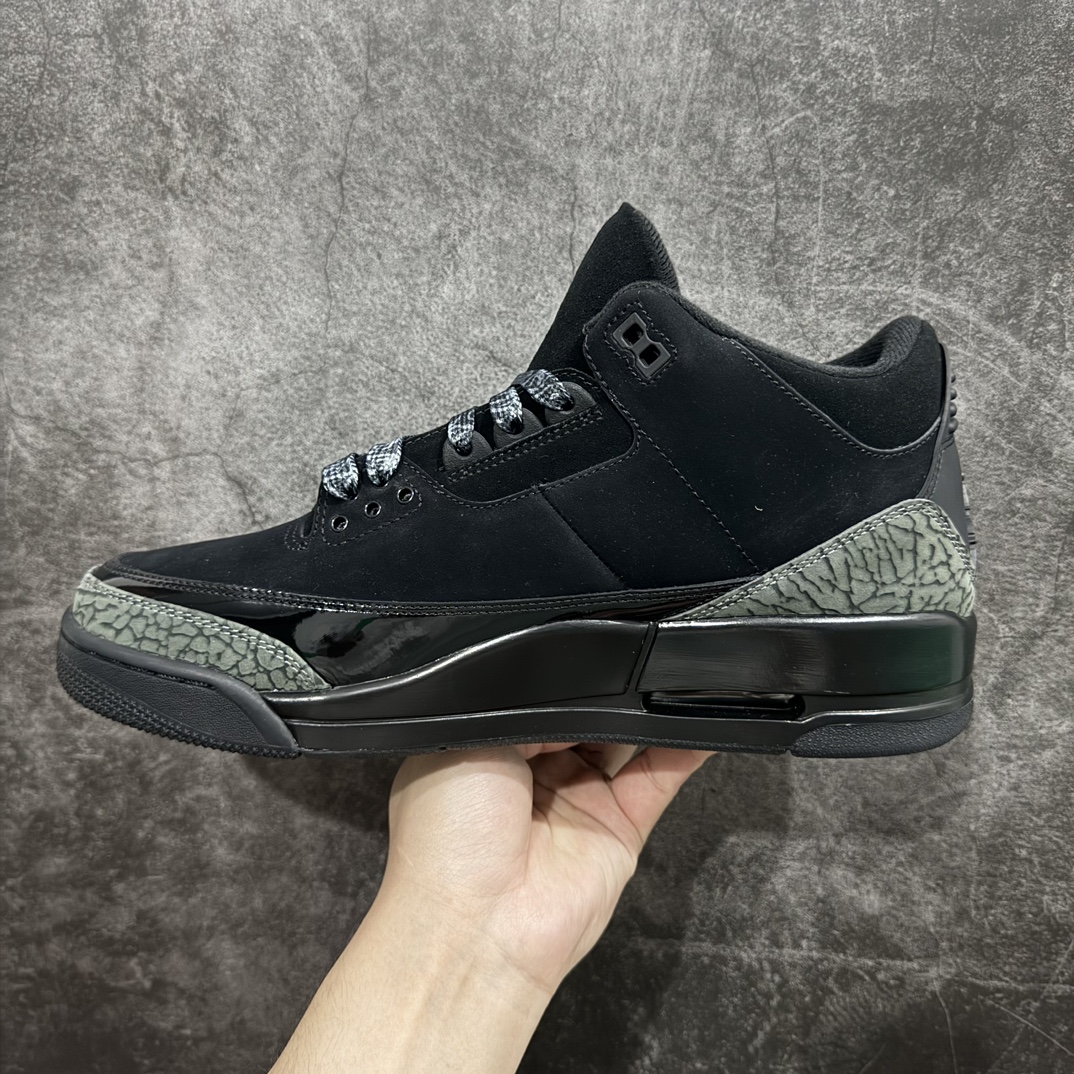 图片[2]-【纯原LW版本】Air Jordan 3 Retro AJ3 乔3黑猫 爆裂纹 CK9246-168n 全套原纸板楦头开发 原厂大底磨具加持立体防滑纹理 原装可视Air Sole气垫 原汁原味最完美的三代版型 唯一正确鞋头趴度弧度高度鞋身腰线 原厂TPU彩虹扎染后跟饰片 正确内里反口里网布 皮料菱角分明不变形无多余毛边 广东原厂zp同批次手工大底描漆拉丝 市场唯一原厂鞋扣模具 原厂织唛标 原厂飞人电绣工艺 尾指中部跳三针 独家绑鞋带手法 印刷中底布 四线拉帮 米色美纹纸贴合固定 进口港宝加持 后跟自然饱满 全鞋荧光划线卡点 追求极致完美 每一双都是工艺品 多重QC质检 超越公司货的品控标准 实实在在的免检产品  尺码：40 40.5 41 42 42.5 43 44 44.5 45 46 47.5 48.5 编码：X10450480-鞋库