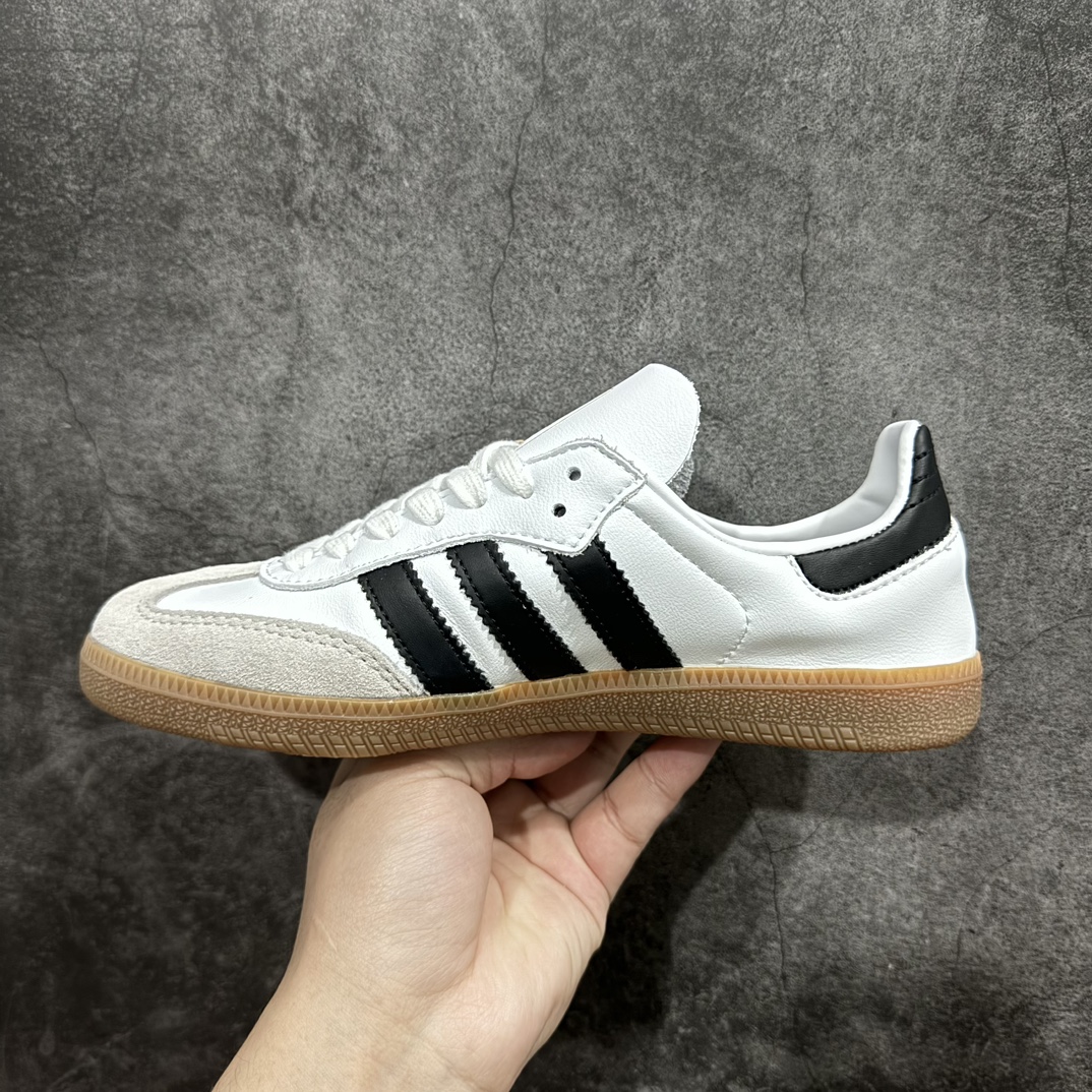 图片[2]-【纯原版】Adidas Originals Samba Decon\”Cloud White\”桑巴超薄软皮版系列绅士德训足球风百搭低帮休闲运动板鞋“单层皮白黑升级底” 货号：IF0642  尺码：36-45 编码：DS250270-鞋库