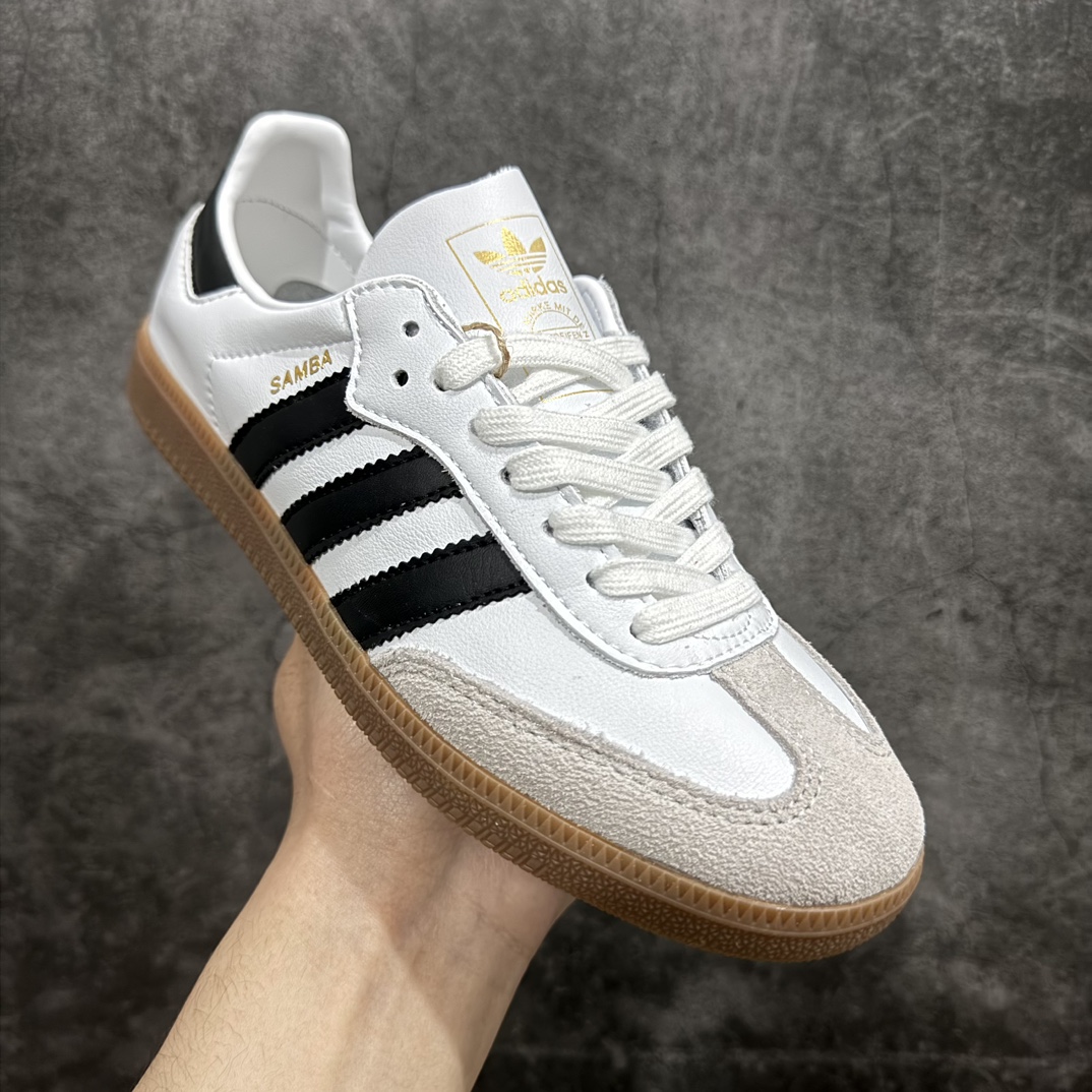 图片[3]-【纯原版】Adidas Originals Samba Decon\”Cloud White\”桑巴超薄软皮版系列绅士德训足球风百搭低帮休闲运动板鞋“单层皮白黑升级底” 货号：IF0642  尺码：36-45 编码：DS250270-鞋库