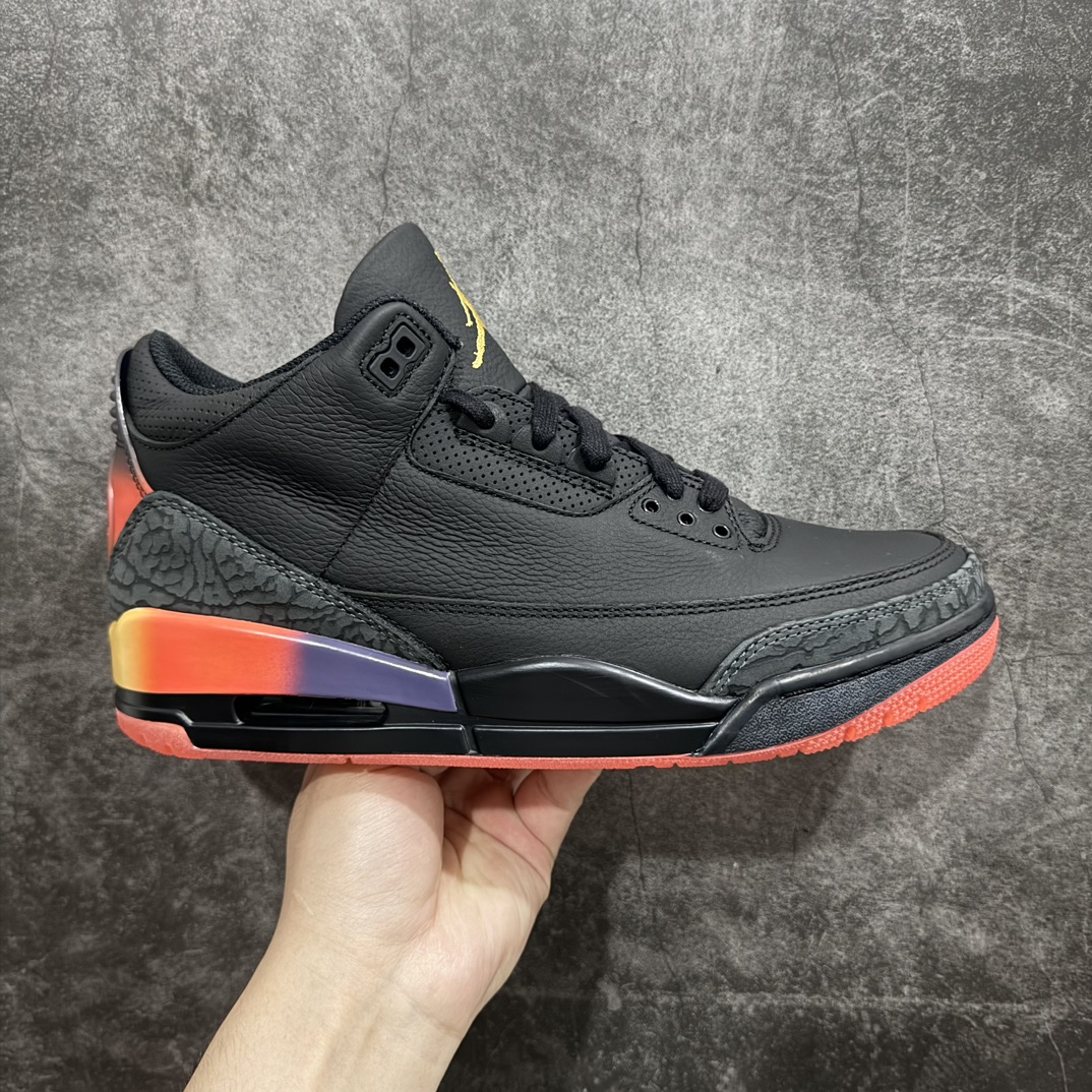 【纯原X版】J Balvin x Air Jordan AJ3 联名黑红 彩虹渐变 FN0344-001全套原纸板楦头开发 原厂大底磨具加持立体防滑纹理 原装可视Air Sole气垫 原汁原味最完美的三代版型 唯一正确鞋头趴度弧度高度鞋身腰线 原厂TPU彩虹扎染后跟饰片 正确内里反口里网布 皮料菱角分明不变形无多余毛边 广东原厂zp同批次手工大底描漆拉丝 市场唯一原厂鞋扣模具 原厂织唛标 原厂飞人电绣工艺 尾指中部跳三针 独家绑鞋带手法 印刷中底布 四线拉帮 米色美纹纸贴合固定 进口港宝加持 后跟自然饱满 全鞋荧光划线卡点 追求极致完美 每一双都是工艺品 多重QC质检 超越公司货的品控标准 实实在在的免检产品  尺码：40 40.5 41 42 42.5 43 44 44.5 45 46 47.5  编码：X10450480-鞋库