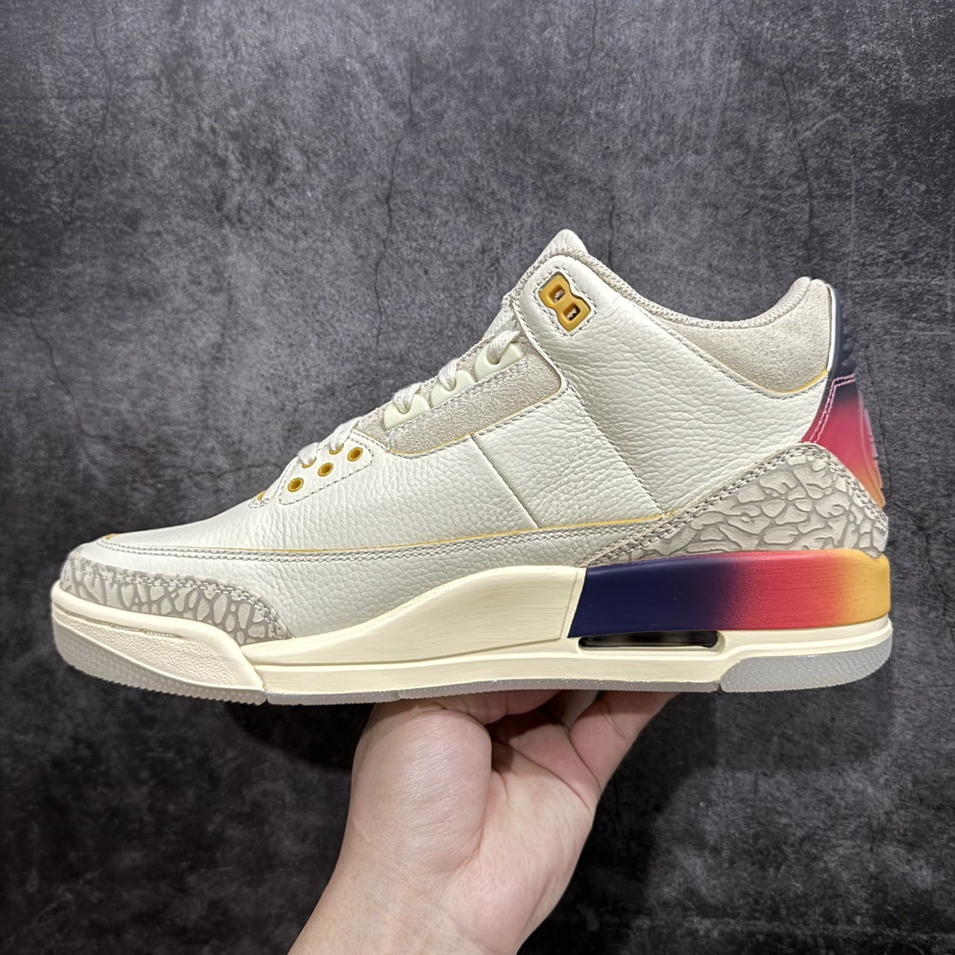 图片[2]-【原厂版】J Balvin x Air Jordan AJ3 联名白蓝红 彩虹渐变 FN0344-901专业AJ大厂出品 品质细节眼见为实全套原纸板楦头开发 原厂大底磨具加持立体防滑纹理 原装可视Air Sole气垫 原汁原味最完美的三代版型 唯一正确鞋头趴度弧度高度鞋身腰线 原厂TPU彩虹扎染后跟饰片 正确内里反口里网布 皮料菱角分明不变形无多余毛边 广东原厂zp同批次手工大底描漆拉丝 市场唯一原厂鞋扣模具 原厂织唛标 原厂飞人电绣工艺 尾指中部跳三针 独家绑鞋带手法 印刷中底布 四线拉帮 米色美纹纸贴合固定 进口港宝加持 后跟自然饱满 全鞋荧光划线卡点 追求极致完美 每一双都是工艺品 多重QC质检 超越公司货的品控标准 实实在在的免检产品  尺码：40.5 41 42 42.5 43 44 44.5 45 45.5 46 47.5 48.5 编码：X10380420-鞋库