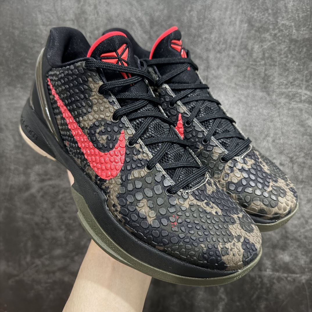 【GX美版】NK Zoom KOBE 6 Protro 科比六代黑红迷彩 FQ3546-001n完美复刻公司货 前掌超大Zoom Turbo气垫后掌EVA缓震 真正的原汁原味 还原ZP脚感全身鞋材卡料色独家定制 唯一正确喷漆工艺Swoosh 正确凹凸蛇鳞工艺 正确鞋面渐变效果 内全置真动飞态线 独立原厂模具 最大尺码达到48.5码 首批不拼图大几率过验 亲测已过 支持各种高强度实战  尺码：40 40.5 41 42 42.5 43 44 44.5 45 45.5 46 47.5 48.5 49.6 50.5 编码：T1500540-鞋库