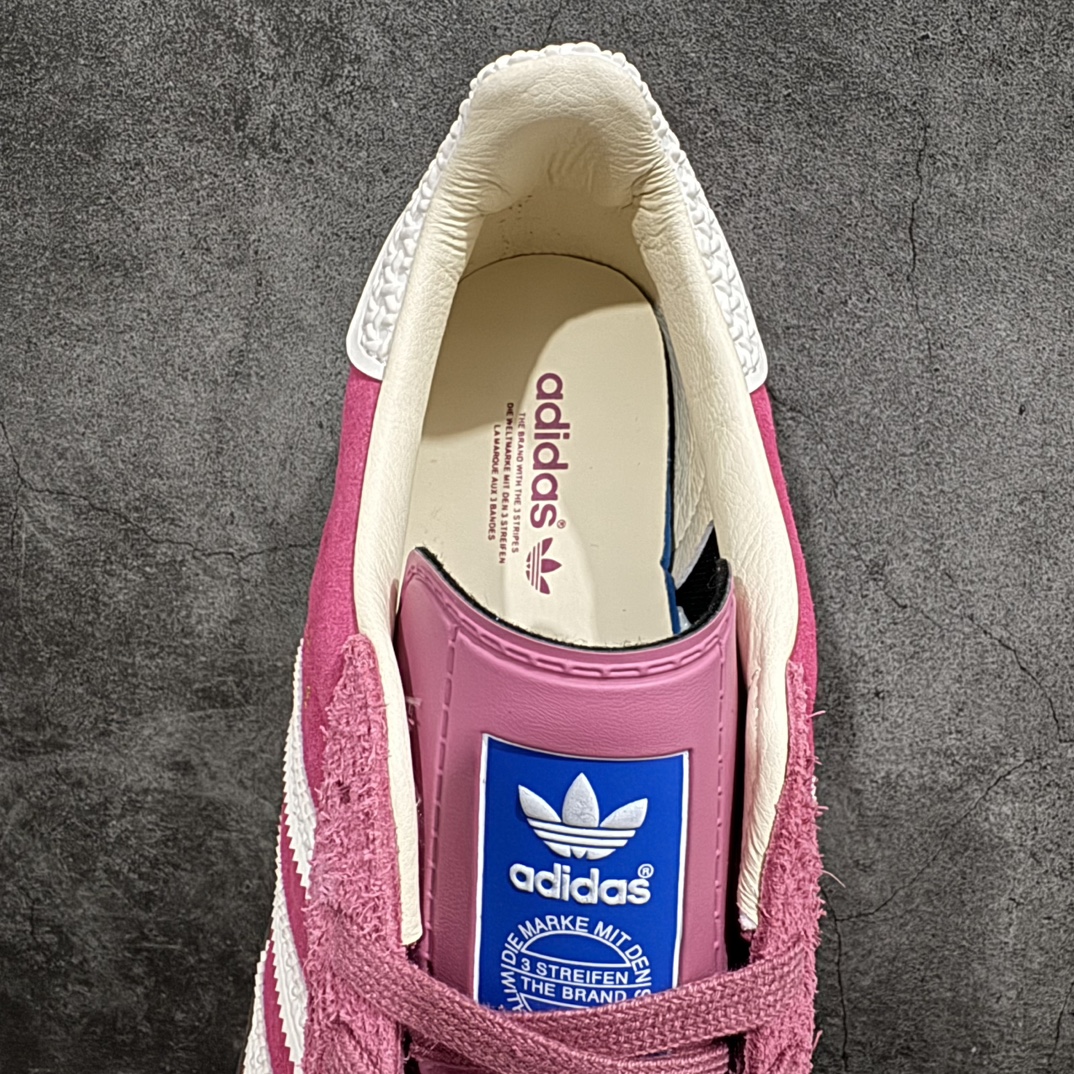 纯原版AdidasOriginalsGazelleIndoor防滑低帮T头德训鞋GZ复古系列白粉红草莓熊