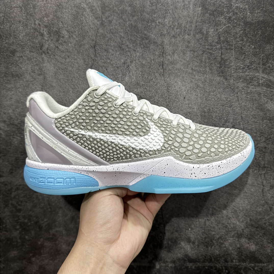 【MX版本】NK Zoom Kobe 6 科比六代 白灰蓝 货号：PE2023-101n前后气垫加持 信仰绝不减配市售唯一PROTRO复刻版开发货品全鞋身材料卡色独家定制SWOOSH 蛇鳞 正确珠光效果（内嵌珍珠粉）n独家前掌Zoom Turbo 后掌马蹄Zoom缓震内置全真动态飞线 独家复刻U型缓震垫带独立钢印十年情怀 这里完美落地 致力打造最强ZK系列  尺码：41 42 42.5 43 44 44.5 45 45.5 46 47.5 48.5 49.5 编码：T1520550-鞋库