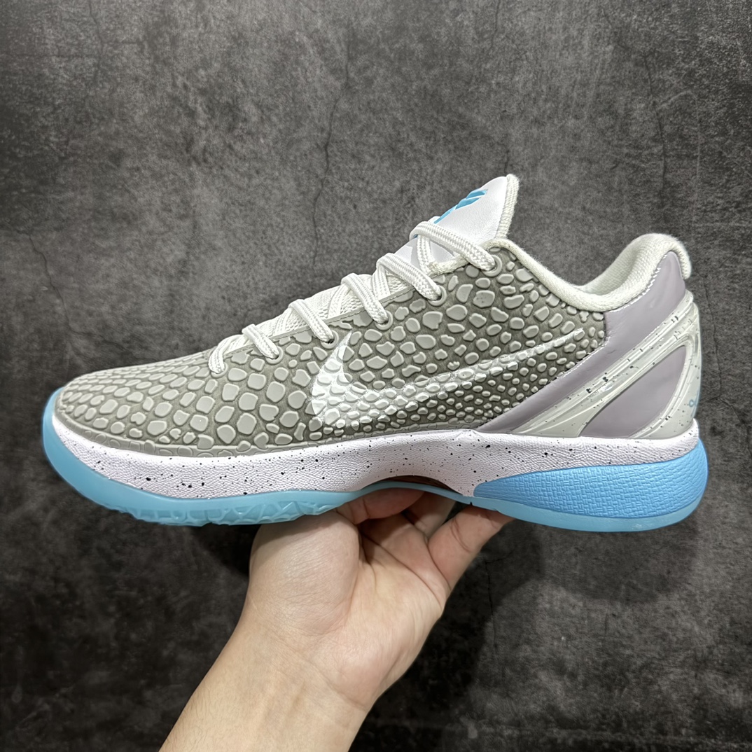 图片[2]-【MX版本】NK Zoom Kobe 6 科比六代 白灰蓝 货号：PE2023-101n前后气垫加持 信仰绝不减配市售唯一PROTRO复刻版开发货品全鞋身材料卡色独家定制SWOOSH 蛇鳞 正确珠光效果（内嵌珍珠粉）n独家前掌Zoom Turbo 后掌马蹄Zoom缓震内置全真动态飞线 独家复刻U型缓震垫带独立钢印十年情怀 这里完美落地 致力打造最强ZK系列  尺码：41 42 42.5 43 44 44.5 45 45.5 46 47.5 48.5 49.5 编码：T1520550-鞋库