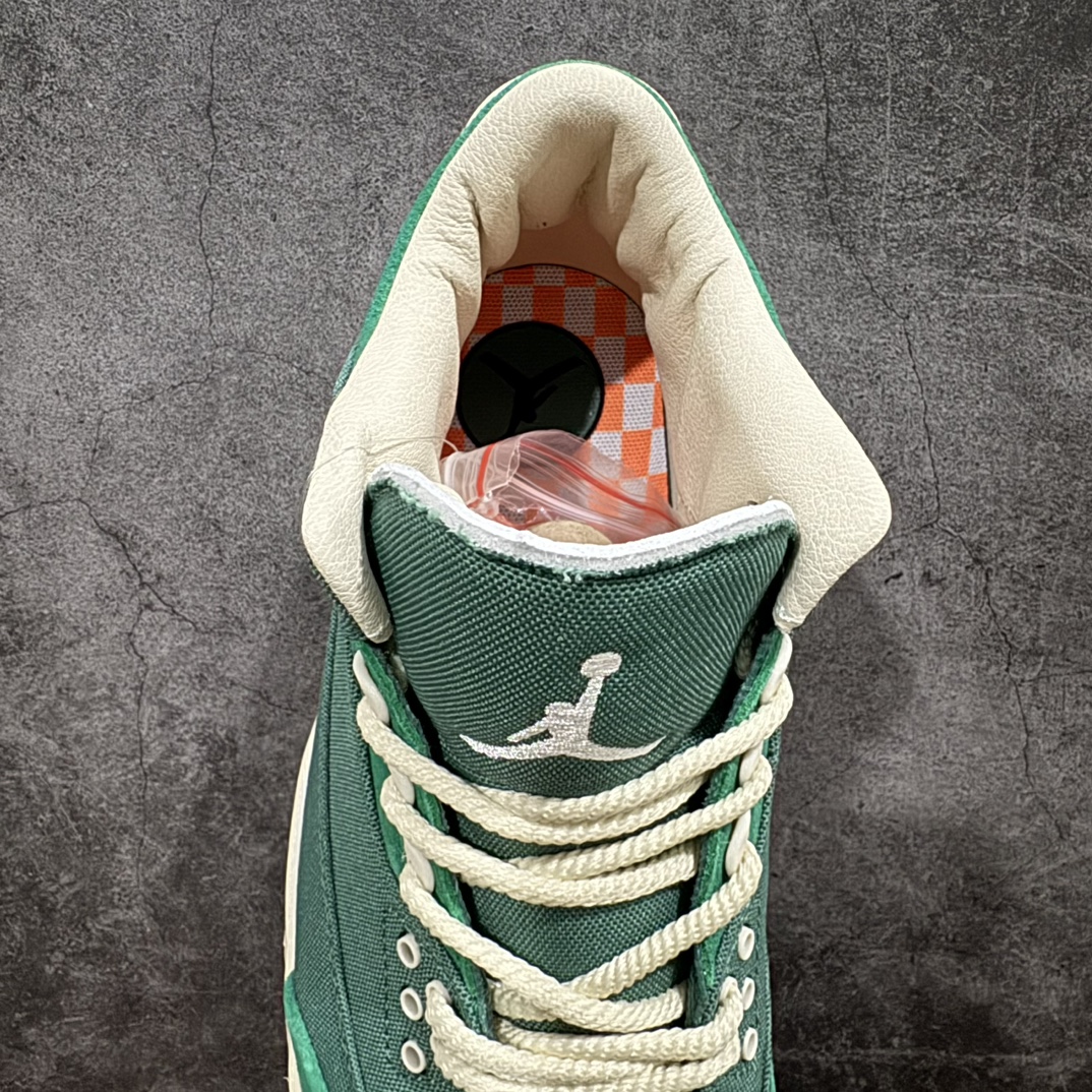 图片[8]-【KZ版本】Nina Chanel Abney x Air Jordan 3 Retro AJ3 乔3纽约艺术家联名 FZ7974-300n#配色采用优质材料制成，以深绿色、黑色、孔雀绿和化石白为配色方案，带有特殊联名细节和特殊吊牌，让人想起设计师之前与Air Jordan的合作，值得注意的是，备受喜爱的“Nike Air”鞋跟品牌是设计中的一个关键细节，其帆布和翻毛皮结构搭配绳索鞋带。此外，本次发布会还将推出配套的服装系列，打造出一套具有凝聚力和时尚感的服装。 尺码：36 36.5 37.5 38 38.5 39 40 40.5 41 42 42.5 43 44 44.5 45 46 47.5 编码：QH350370-鞋库