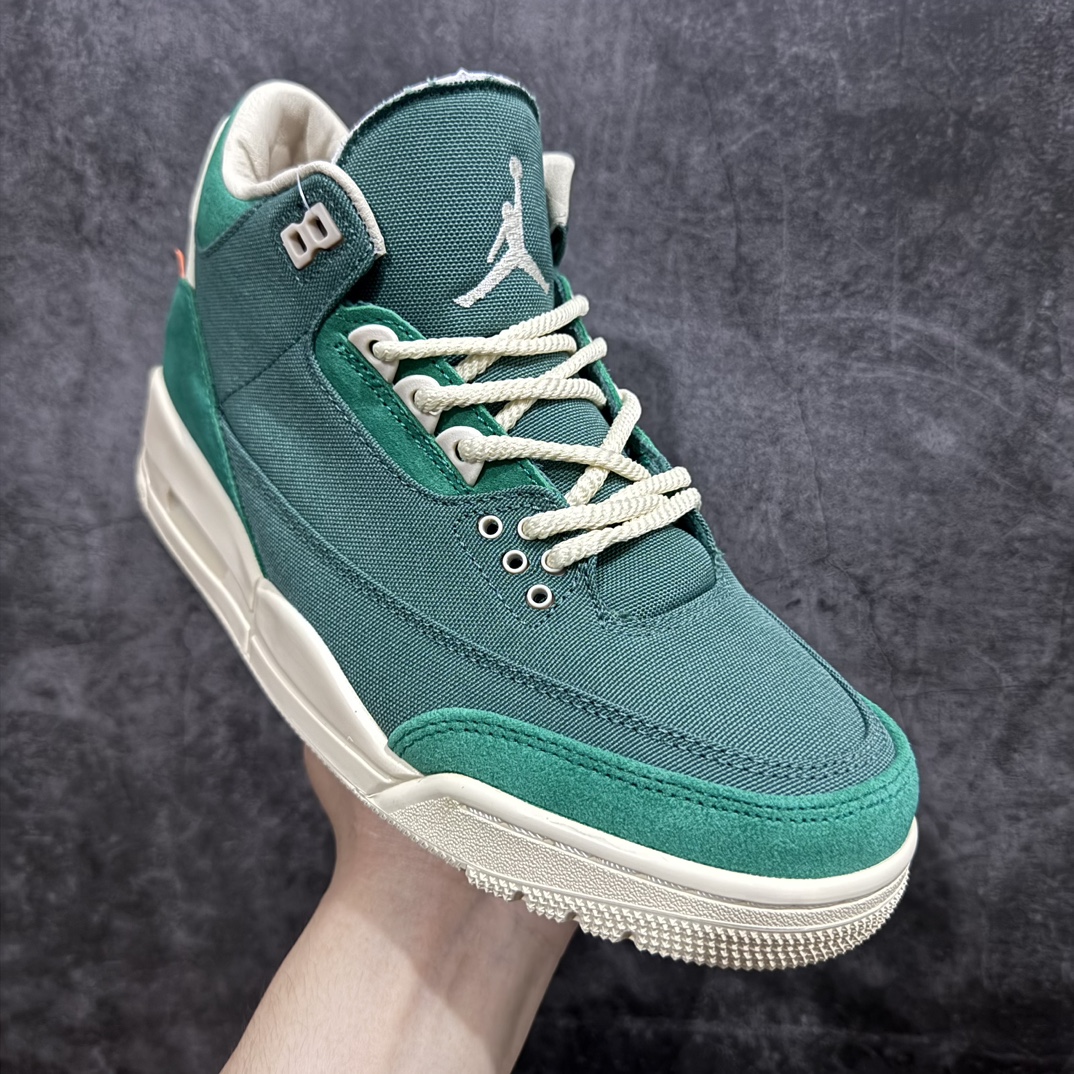 图片[3]-【KZ版本】Nina Chanel Abney x Air Jordan 3 Retro AJ3 乔3纽约艺术家联名 FZ7974-300n#配色采用优质材料制成，以深绿色、黑色、孔雀绿和化石白为配色方案，带有特殊联名细节和特殊吊牌，让人想起设计师之前与Air Jordan的合作，值得注意的是，备受喜爱的“Nike Air”鞋跟品牌是设计中的一个关键细节，其帆布和翻毛皮结构搭配绳索鞋带。此外，本次发布会还将推出配套的服装系列，打造出一套具有凝聚力和时尚感的服装。 尺码：36 36.5 37.5 38 38.5 39 40 40.5 41 42 42.5 43 44 44.5 45 46 47.5 编码：QH350370-莆田鞋批发中心