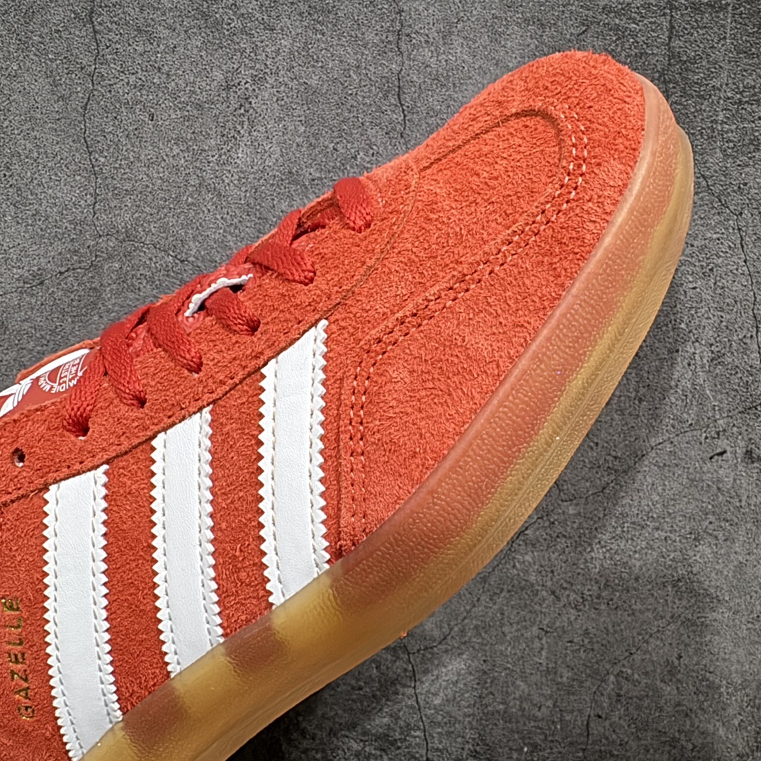 图片[6]-【KX纯原版】Adidas Originals Gazelle Indoor白橙色 HQ8718 三叶草复古休闲防滑耐磨低帮板鞋nn正确粗反绒皮 正确鞋舌正确侧面压印凹陷烫金GAZELLE字母 海玻璃足弓鞋垫背部刷胶n纸板中底也都是同步原鞋 高价零售主推版本 尺码：35 36 36.5 37 38 38.5 39 40 40.5 41 42 42.5 43 44 44.5 45 46 47 编码：MF230250-鞋库