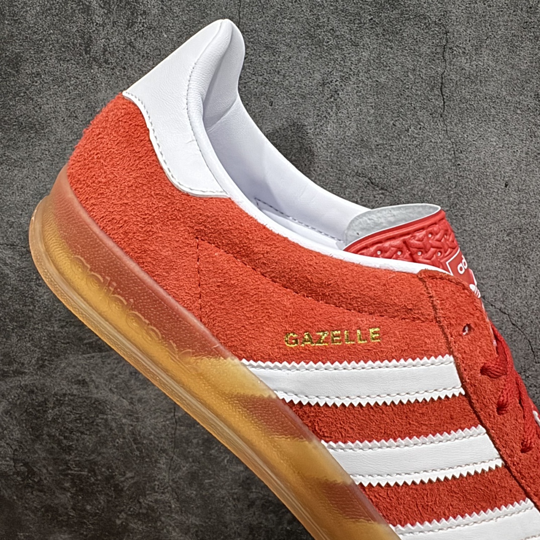 图片[7]-【KX纯原版】Adidas Originals Gazelle Indoor白橙色 HQ8718 三叶草复古休闲防滑耐磨低帮板鞋nn正确粗反绒皮 正确鞋舌正确侧面压印凹陷烫金GAZELLE字母 海玻璃足弓鞋垫背部刷胶n纸板中底也都是同步原鞋 高价零售主推版本 尺码：35 36 36.5 37 38 38.5 39 40 40.5 41 42 42.5 43 44 44.5 45 46 47 编码：MF230250-鞋库