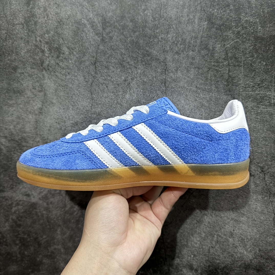 纯原版AdidasOriginalsGazelleIndoor防滑低帮T头德训鞋GZ复古系列蓝白HQ87