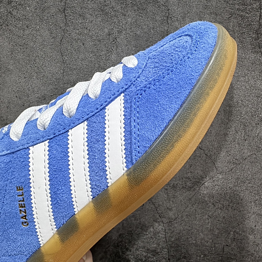 纯原版AdidasOriginalsGazelleIndoor防滑低帮T头德训鞋GZ复古系列蓝白HQ87