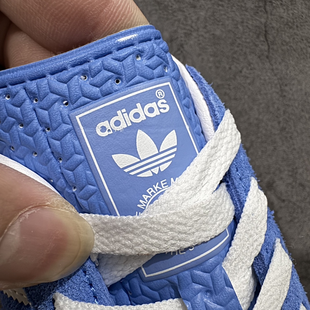 纯原版AdidasOriginalsGazelleIndoor防滑低帮T头德训鞋GZ复古系列蓝白HQ87