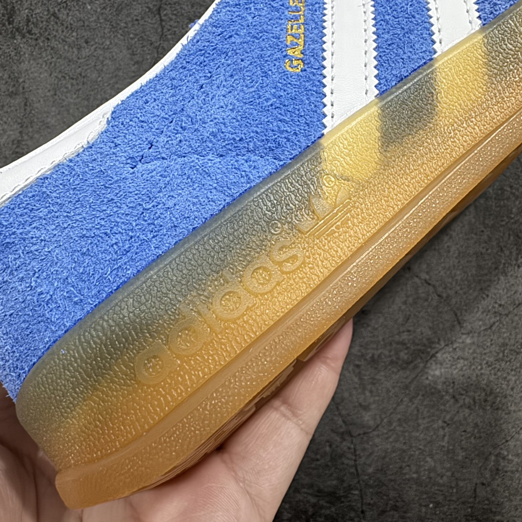 纯原版AdidasOriginalsGazelleIndoor防滑低帮T头德训鞋GZ复古系列蓝白HQ87