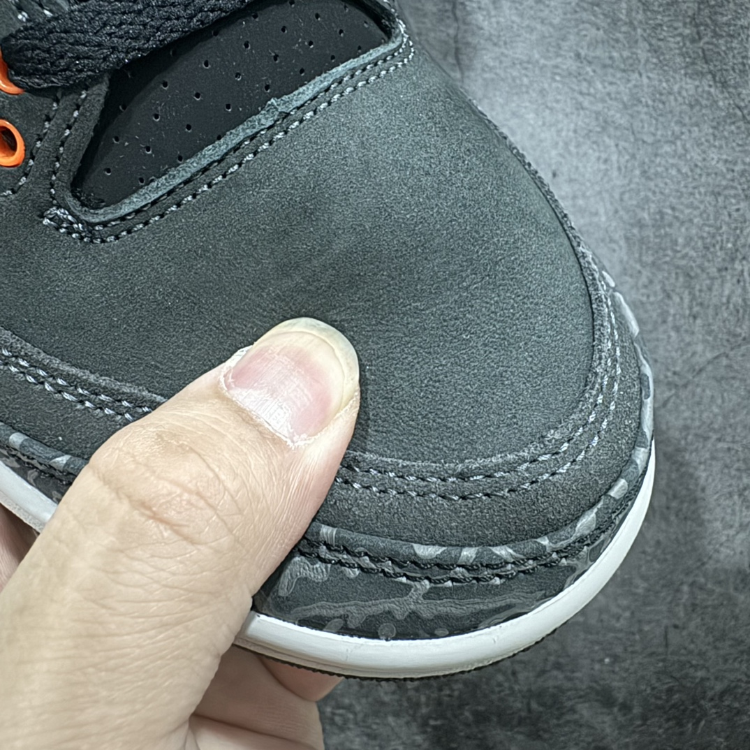 图片[5]-【巅峰版】Air Jordan AJ3 Retro 恐惧 CT8532-080 全套原纸板楦头开发 原厂大底磨具加持立体防滑纹理 原装可视Air Sole气垫 原汁原味最完美的三代版型 唯一正确鞋头趴度弧度高度鞋身腰线 原厂TPU彩虹扎染后跟饰片 正确内里反口里网布 皮料菱角分明不变形无多余毛边 广东原厂zp同批次手工大底描漆拉丝 市场唯一原厂鞋扣模具 原厂织唛标 原厂飞人电绣工艺 尾指中部跳三针 独家绑鞋带手法 印刷中底布 四线拉帮 米色美纹纸贴合固定 进口港宝加持 后跟自然饱满 全鞋荧光划线卡点 追求极致完美 每一双都是工艺品 多重QC质检 超越公司货的品控标准 实实在在的免检产品  尺码：40 40.5 41 42 42.5 43 44 44.5 45 46 47.5 48.5 编码：T1440470-鞋库