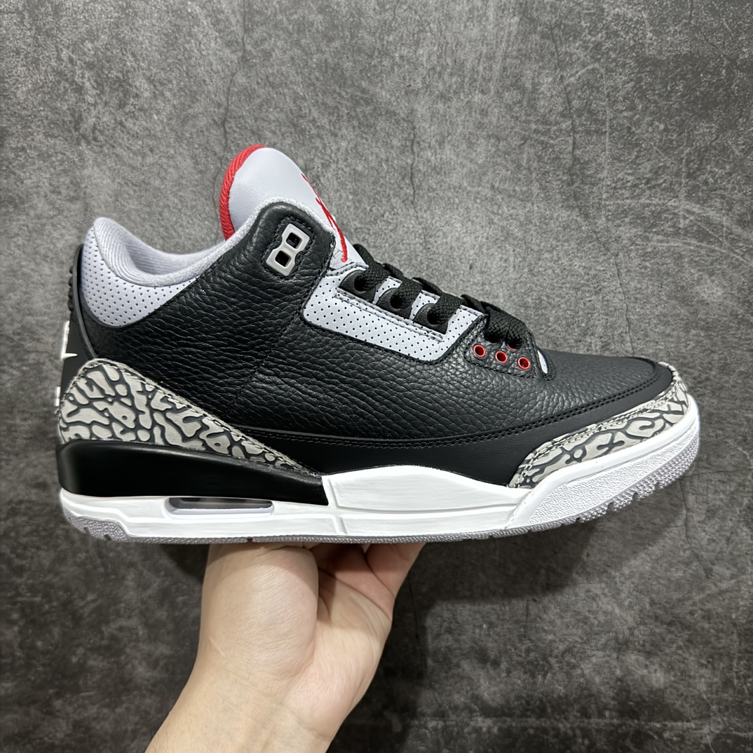 OWF版AirJordan3AJ3乔3男子文化篮球鞋黑水泥854262-001尺码40-47.5外贸大厂