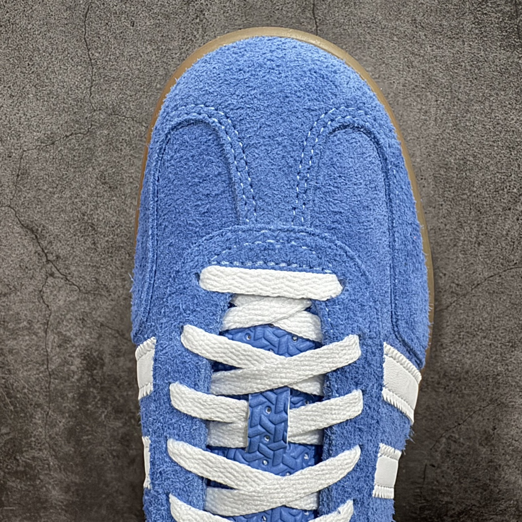 图片[5]-【KX纯原版】Adidas Originals Gazelle Indoor蓝白色 HQ8717 三叶草复古休闲防滑耐磨低帮板鞋nn正确粗反绒皮 正确鞋舌正确侧面压印凹陷烫金GAZELLE字母 海玻璃足弓鞋垫背部刷胶n纸板中底也都是同步原鞋 高价零售主推版本 尺码：35 36 36.5 37 38 38.5 39 40 40.5 41 42 42.5 43 44 44.5 45 46 47 编码：MF230250-莆田鞋批发中心