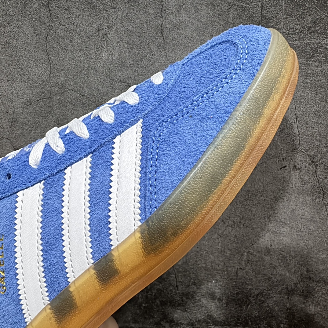 图片[6]-【KX纯原版】Adidas Originals Gazelle Indoor蓝白色 HQ8717 三叶草复古休闲防滑耐磨低帮板鞋nn正确粗反绒皮 正确鞋舌正确侧面压印凹陷烫金GAZELLE字母 海玻璃足弓鞋垫背部刷胶n纸板中底也都是同步原鞋 高价零售主推版本 尺码：35 36 36.5 37 38 38.5 39 40 40.5 41 42 42.5 43 44 44.5 45 46 47 编码：MF230250-莆田鞋批发中心