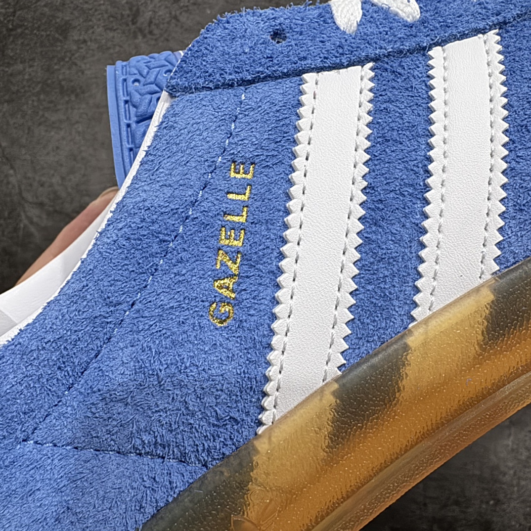 图片[3]-【KX纯原版】Adidas Originals Gazelle Indoor蓝白色 HQ8717 三叶草复古休闲防滑耐磨低帮板鞋nn正确粗反绒皮 正确鞋舌正确侧面压印凹陷烫金GAZELLE字母 海玻璃足弓鞋垫背部刷胶n纸板中底也都是同步原鞋 高价零售主推版本 尺码：35 36 36.5 37 38 38.5 39 40 40.5 41 42 42.5 43 44 44.5 45 46 47 编码：MF230250-莆田鞋批发中心