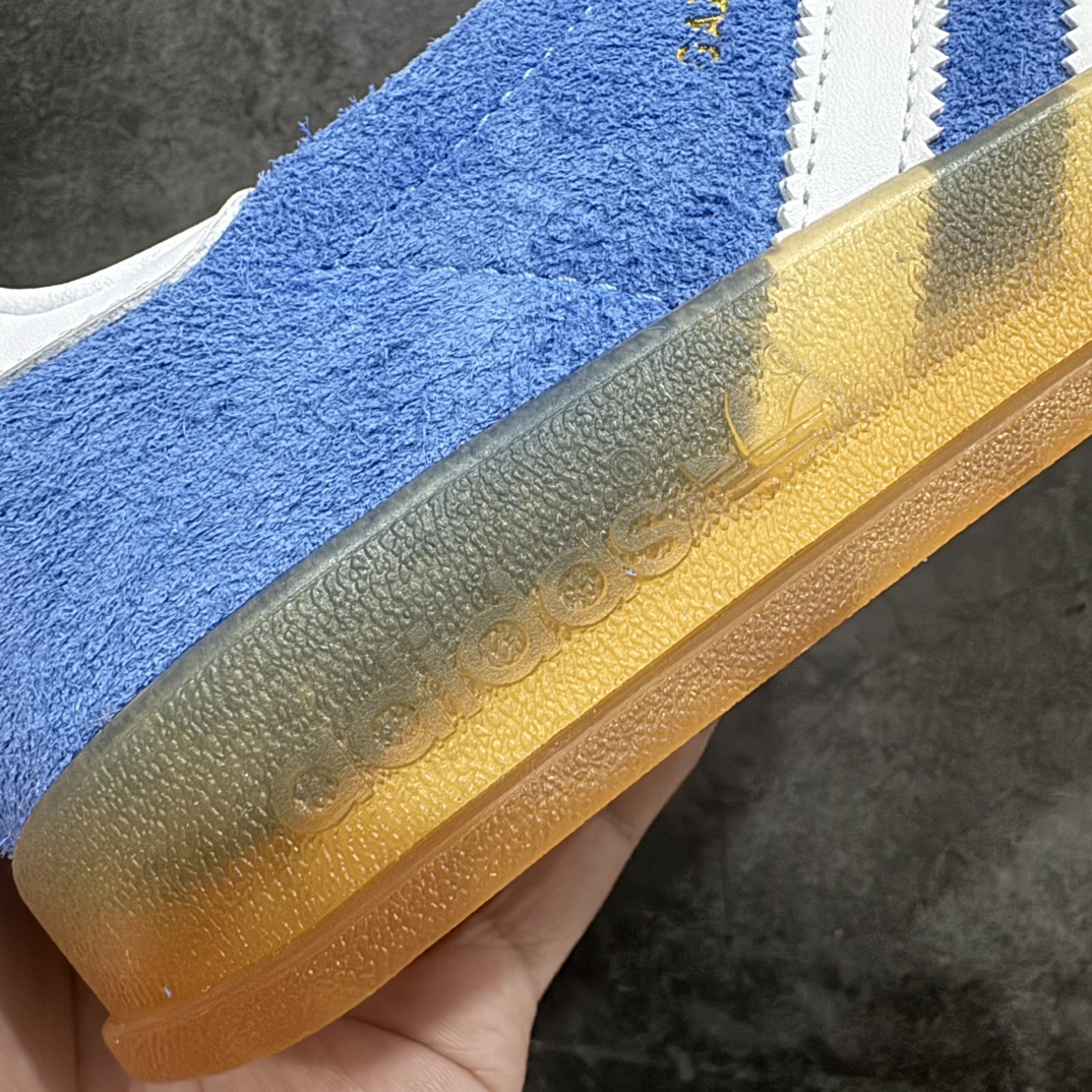 图片[2]-【KX纯原版】Adidas Originals Gazelle Indoor蓝白色 HQ8717 三叶草复古休闲防滑耐磨低帮板鞋nn正确粗反绒皮 正确鞋舌正确侧面压印凹陷烫金GAZELLE字母 海玻璃足弓鞋垫背部刷胶n纸板中底也都是同步原鞋 高价零售主推版本 尺码：35 36 36.5 37 38 38.5 39 40 40.5 41 42 42.5 43 44 44.5 45 46 47 编码：MF230250-莆田鞋批发中心