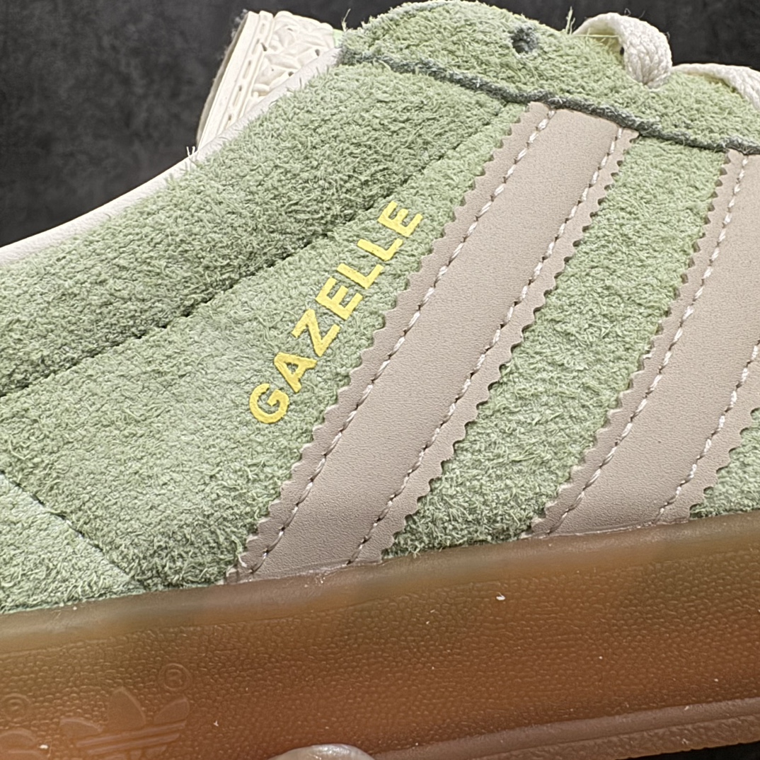 纯原版AdidasOriginalsGazelleIndoor防滑低帮T头德训鞋GZ复古系列淡绿色IE2