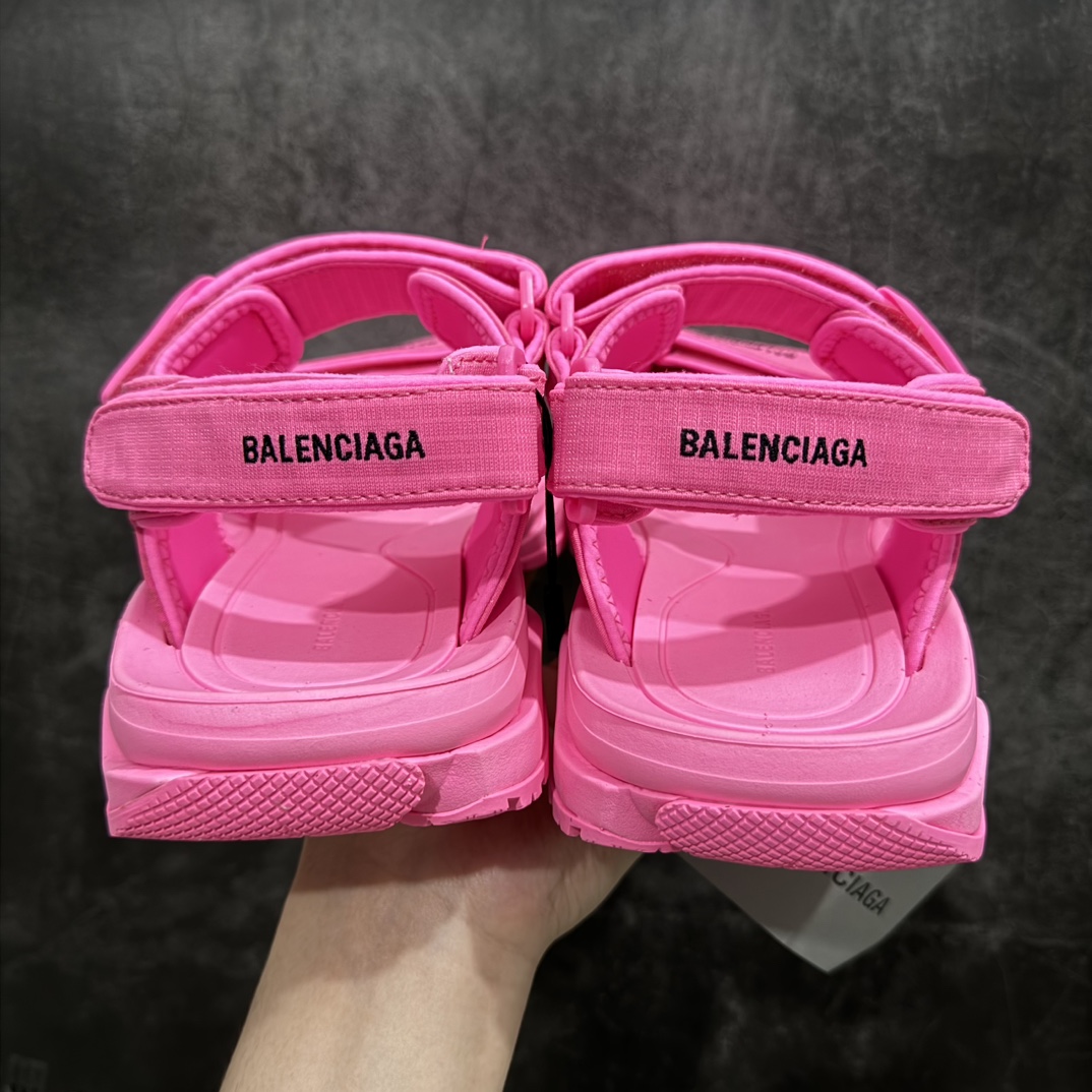 BalenciagaTourist巴黎世家织物露趾魔术贴沙滩凉鞋原纸板楦头开发最原汁原味的灵魂版型全鞋荧