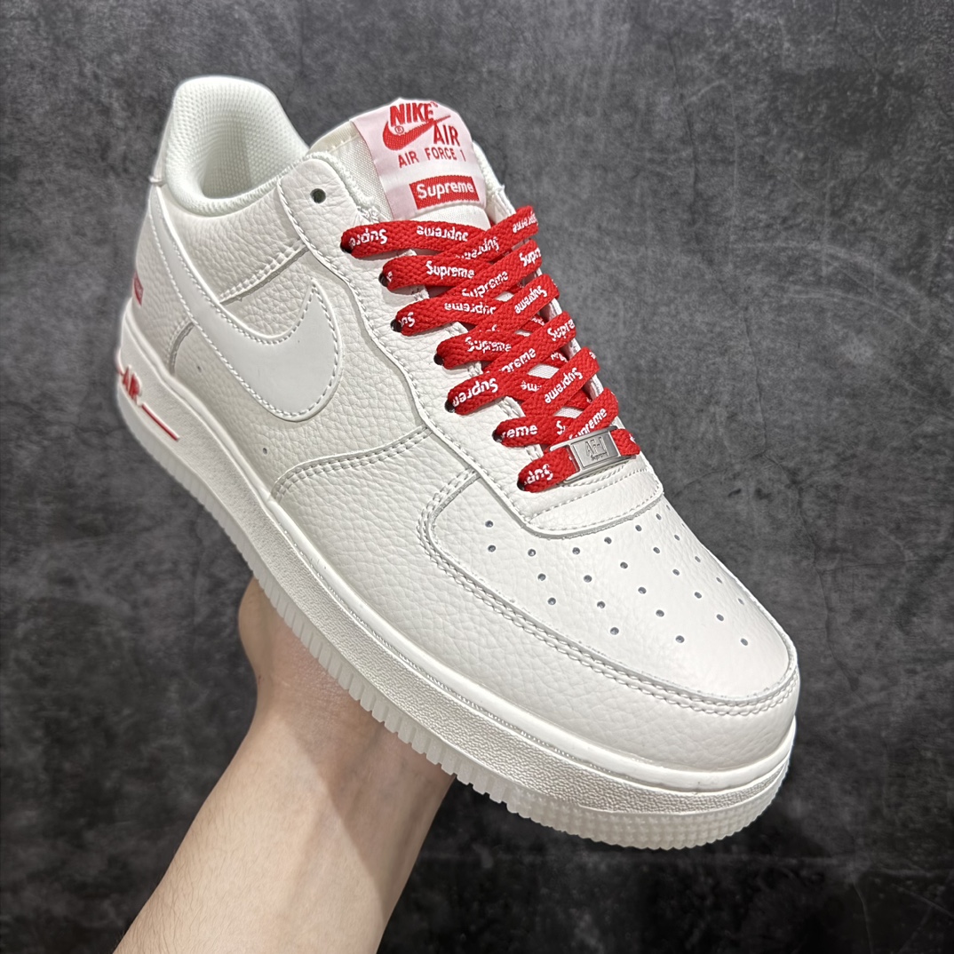 图片[3]-【公司级】Nike Air Force 1 Low 07 x Supreme 白红n原楦头原纸板 打造纯正低帮空军版型 专注外贸渠道 全掌内置蜂窝气垫原盒配件 原厂中底钢印、拉帮完美官方货号：SU0220 001 Size：36 36.5 37.5 38 38.5 39 40 40.5 41 42 42.5 43 44 44.5 45 编码：HXS250260-鞋库