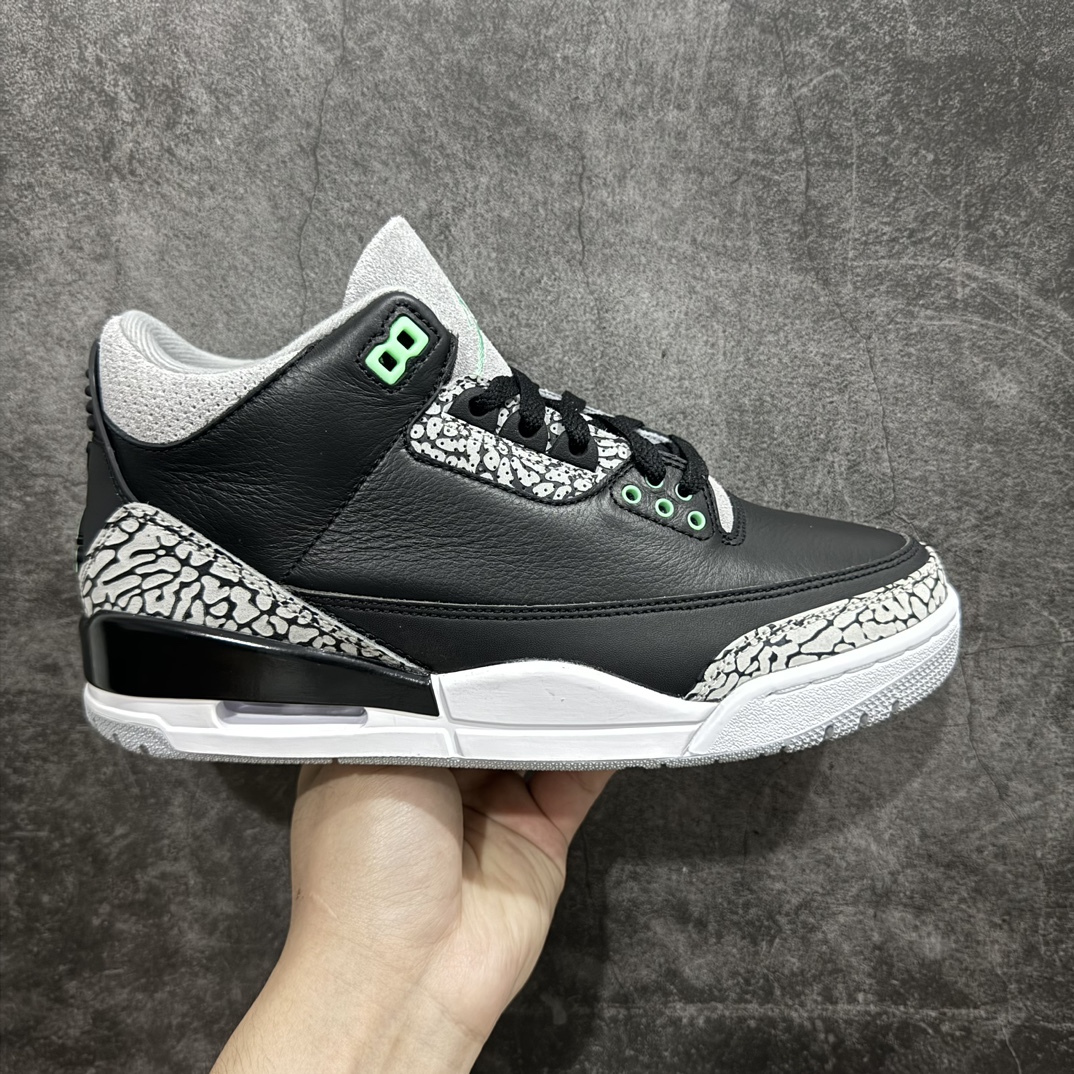 450 【纯原LW版本】Air Jordan 3 Retro”Green Glow” AJ3 乔丹3代黑绿 CT8532-031