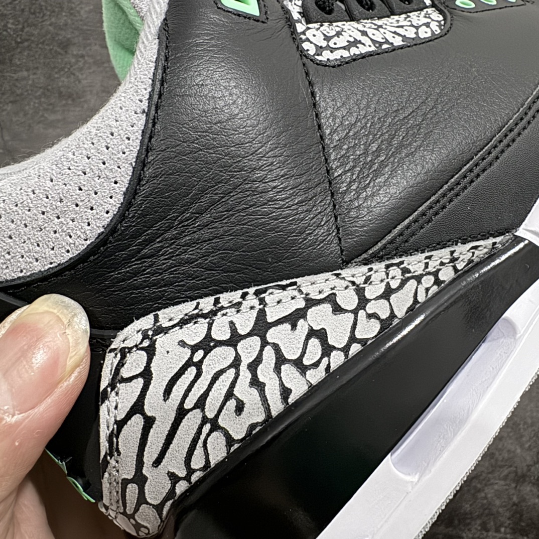 图片[3]-【纯原LW版本】Air Jordan 3 Retro\”Green Glow\” AJ3 乔丹3代黑绿货号：CT8532-031n天花板品质 原装版本全身采用原厂皮料 鞋带 织唛 内标全部客供原厂 原厂数据 原厂楦头纸板打造 每个细节都对位原鞋 尺码：36 36.5 37.5 38 38.5 39 40 40.5 41 42 42.5 43 44 44.5 45 45.5 46 47.5 48.5 编码：X10450480-鞋库