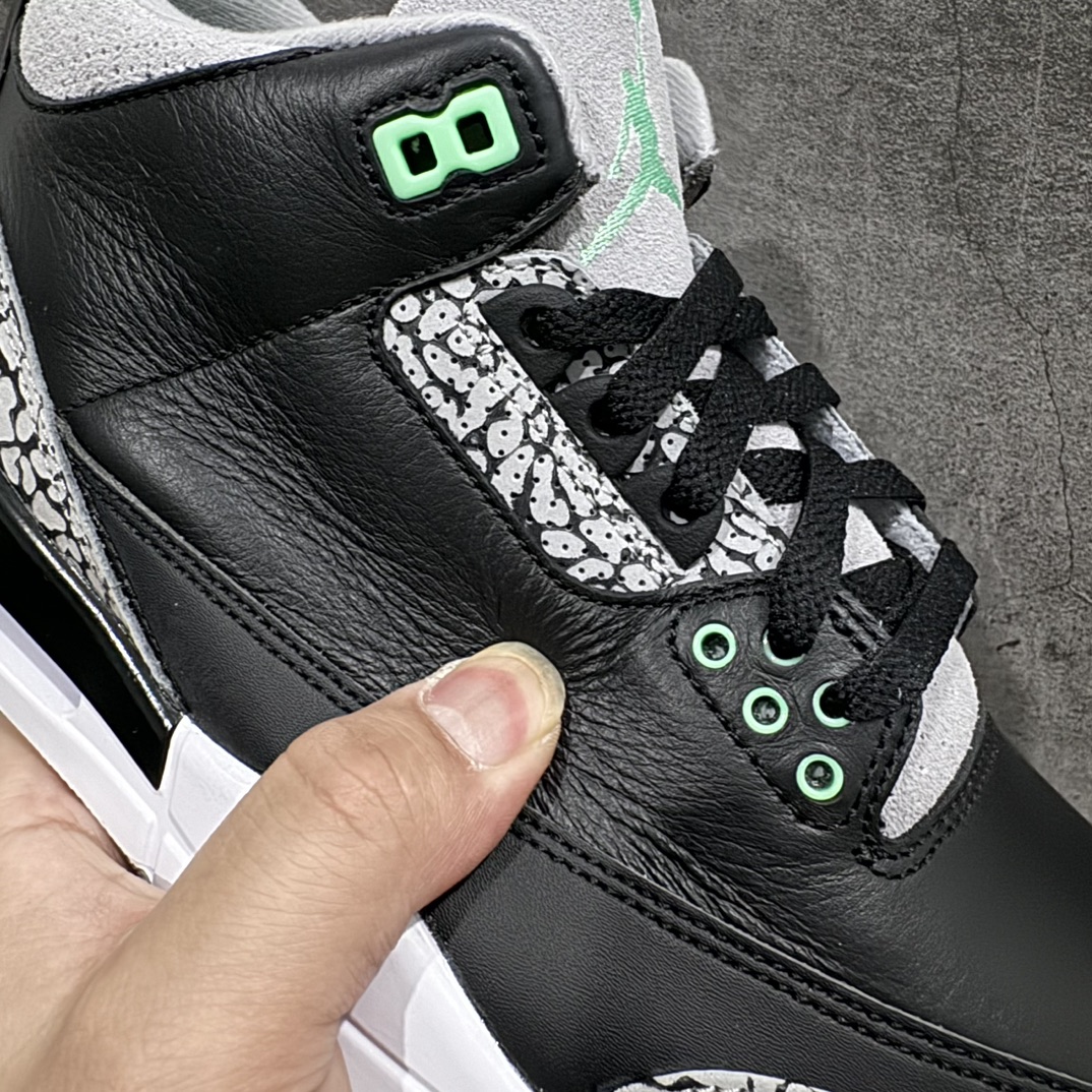 图片[4]-【纯原LW版本】Air Jordan 3 Retro\”Green Glow\” AJ3 乔丹3代黑绿货号：CT8532-031n天花板品质 原装版本全身采用原厂皮料 鞋带 织唛 内标全部客供原厂 原厂数据 原厂楦头纸板打造 每个细节都对位原鞋 尺码：36 36.5 37.5 38 38.5 39 40 40.5 41 42 42.5 43 44 44.5 45 45.5 46 47.5 48.5 编码：X10450480-鞋库