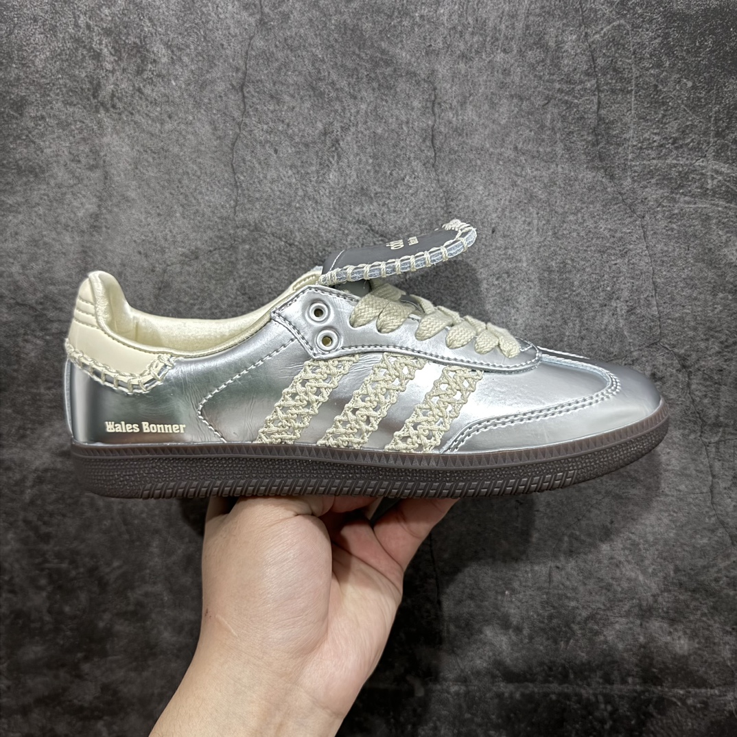 240 【纯原Top版】Wales Bonner x AD Originals Samba Classic”Silver Metallic”桑巴舞板鞋“镜面银米白焦糖底”IG8181