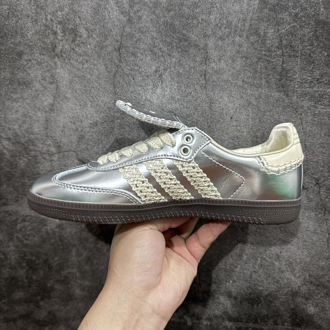 240 【纯原Top版】Wales Bonner x AD Originals Samba Classic"Silver Metallic"桑巴舞板鞋“镜面银米白焦糖底”IG8181