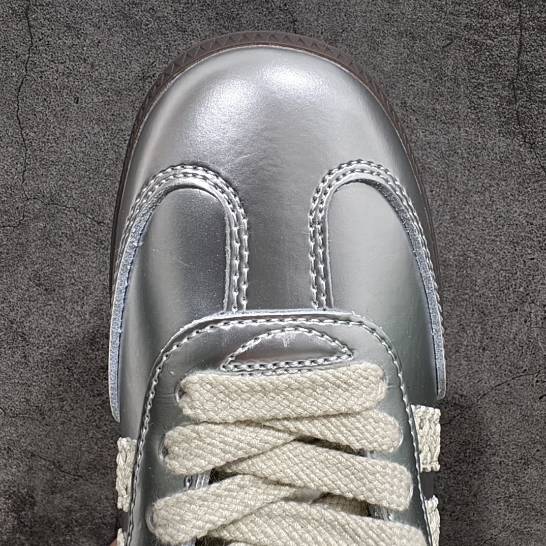 240 【纯原Top版】Wales Bonner x AD Originals Samba Classic"Silver Metallic"桑巴舞板鞋“镜面银米白焦糖底”IG8181