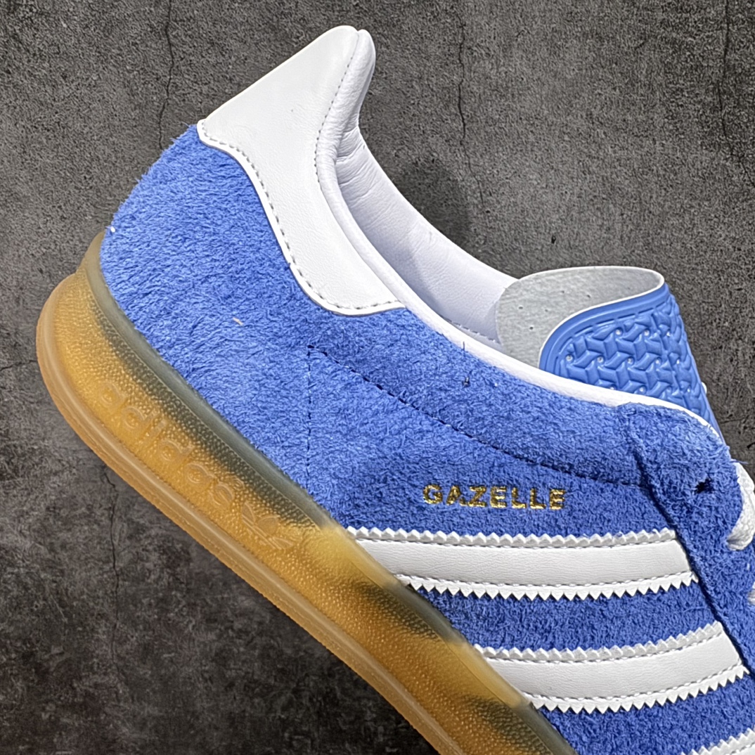 240 【纯原M版】Adidas Originals Gazelle Indoor 防滑低帮T头德训鞋  蓝白 HQ8717