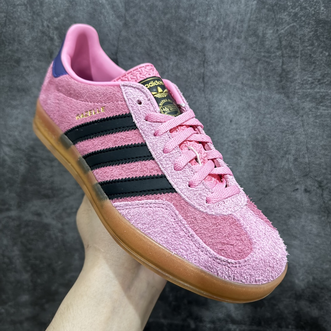 200 【KX纯原版】Adidas Originals Gazelle Indoor 粉蓝色 IE7002 三叶草复古休闲防滑耐磨低帮板鞋