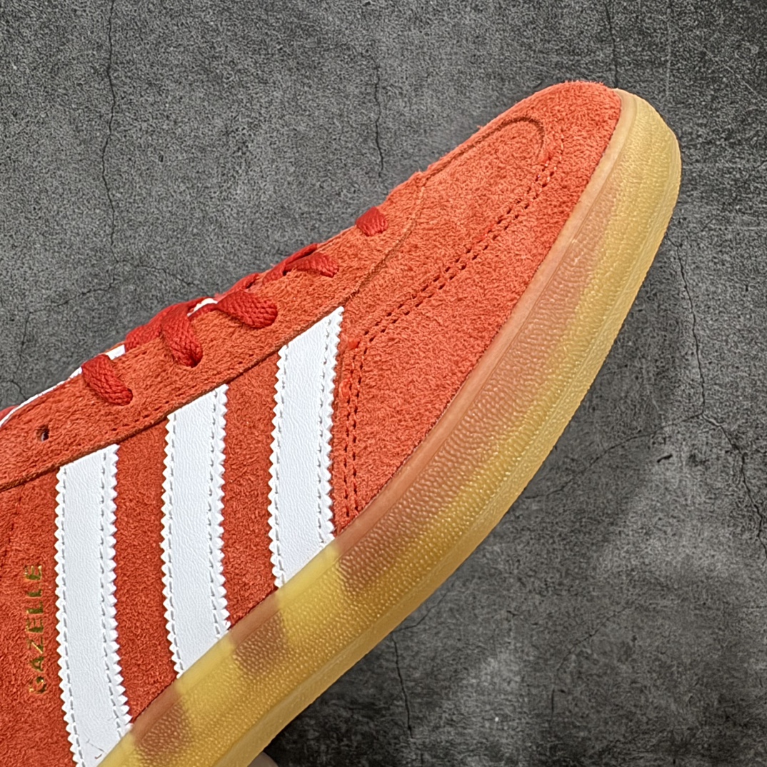 200 【CS版本】AD Original Gazelle Indoor Trainers 瞪羚室内鞋系列低帮复古百搭休闲运动德训风板鞋 橙白HQ8718