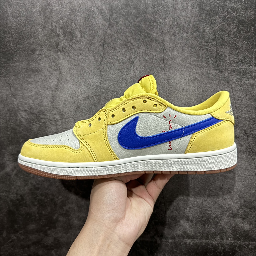 450 【OG纯原版】Travis Scott x Air Jordan AJ1 Low OG SP TS联名倒钩7.0低帮 黄蓝色 DZ4137-700