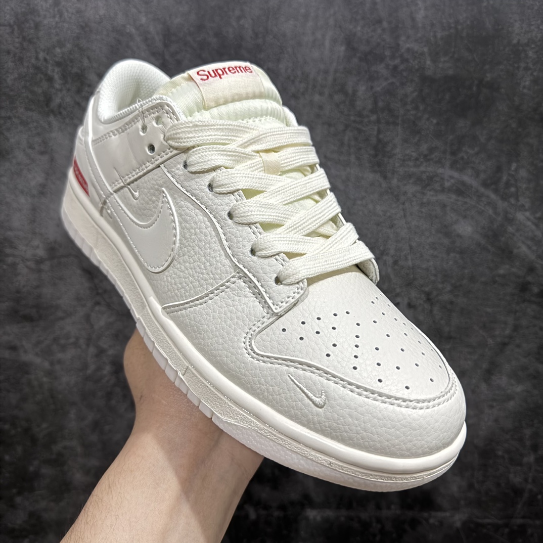 280 【定制版】Nk SB Dunk Low Supreme联名-米白双勾 周年高端定制 低帮休闲板鞋 BB8675-104