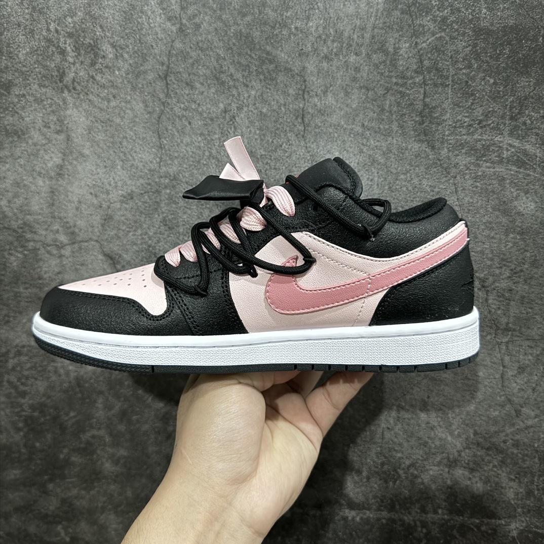 300 【YC礼盒版】Air Jordan 1 Low AJ1 乔1芝芝莓莓 黑粉蝴蝶结 低帮文化复古篮球鞋 DX4374-008